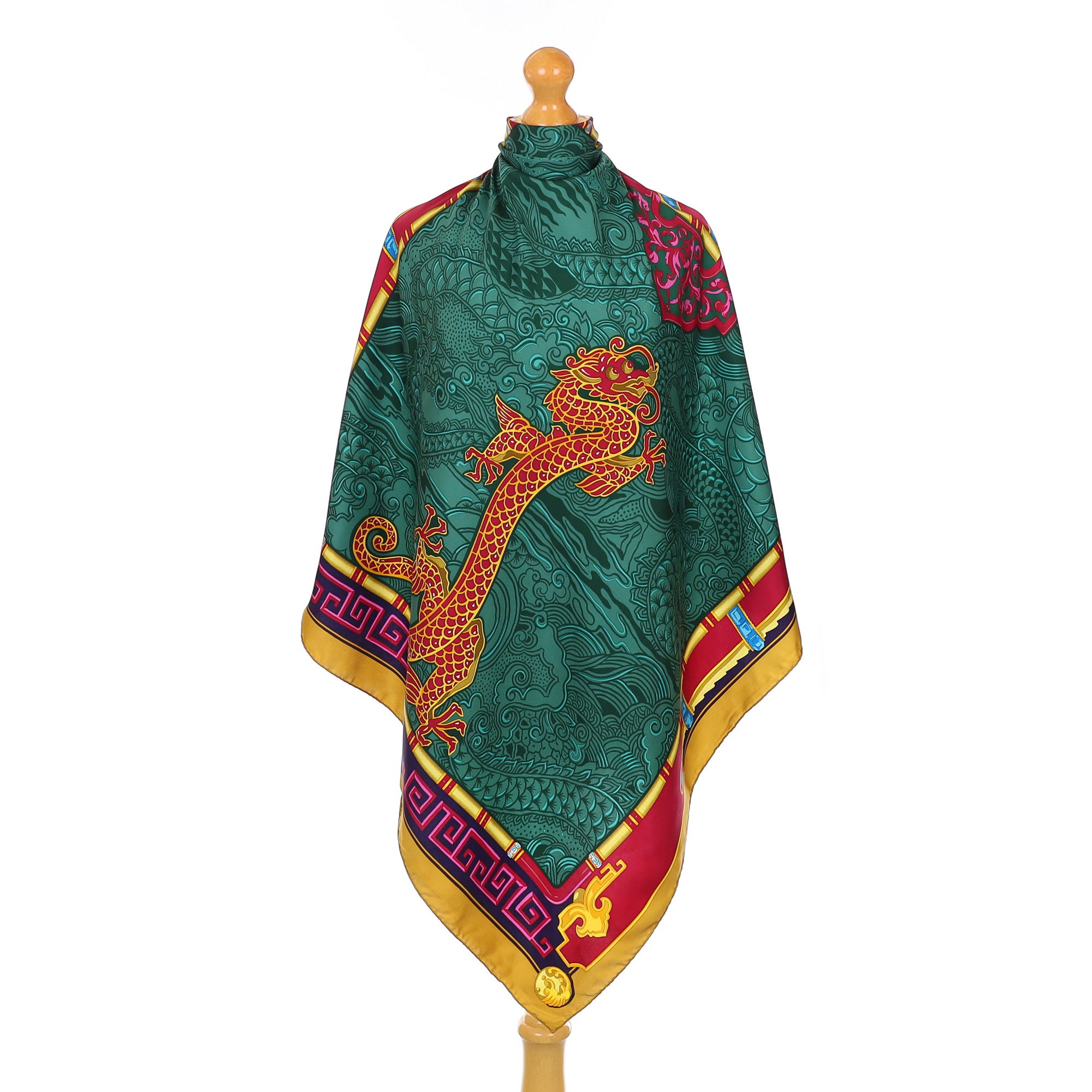 Cartier Dragon Design Silk Scarf