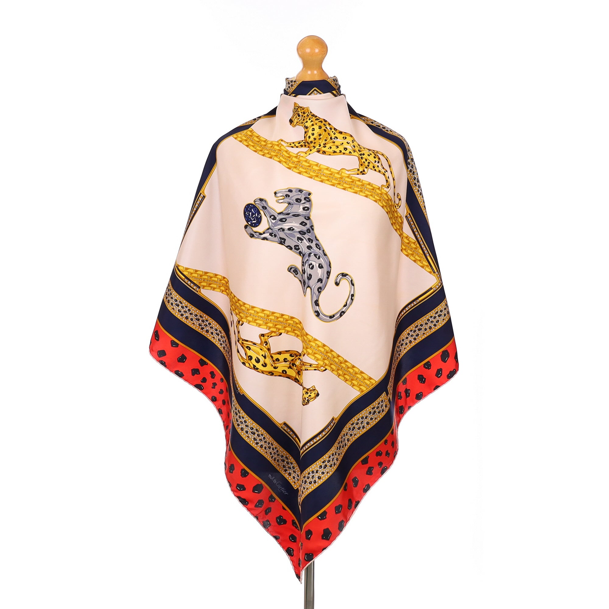 Cartier Leopard Patterned Silk Scarf