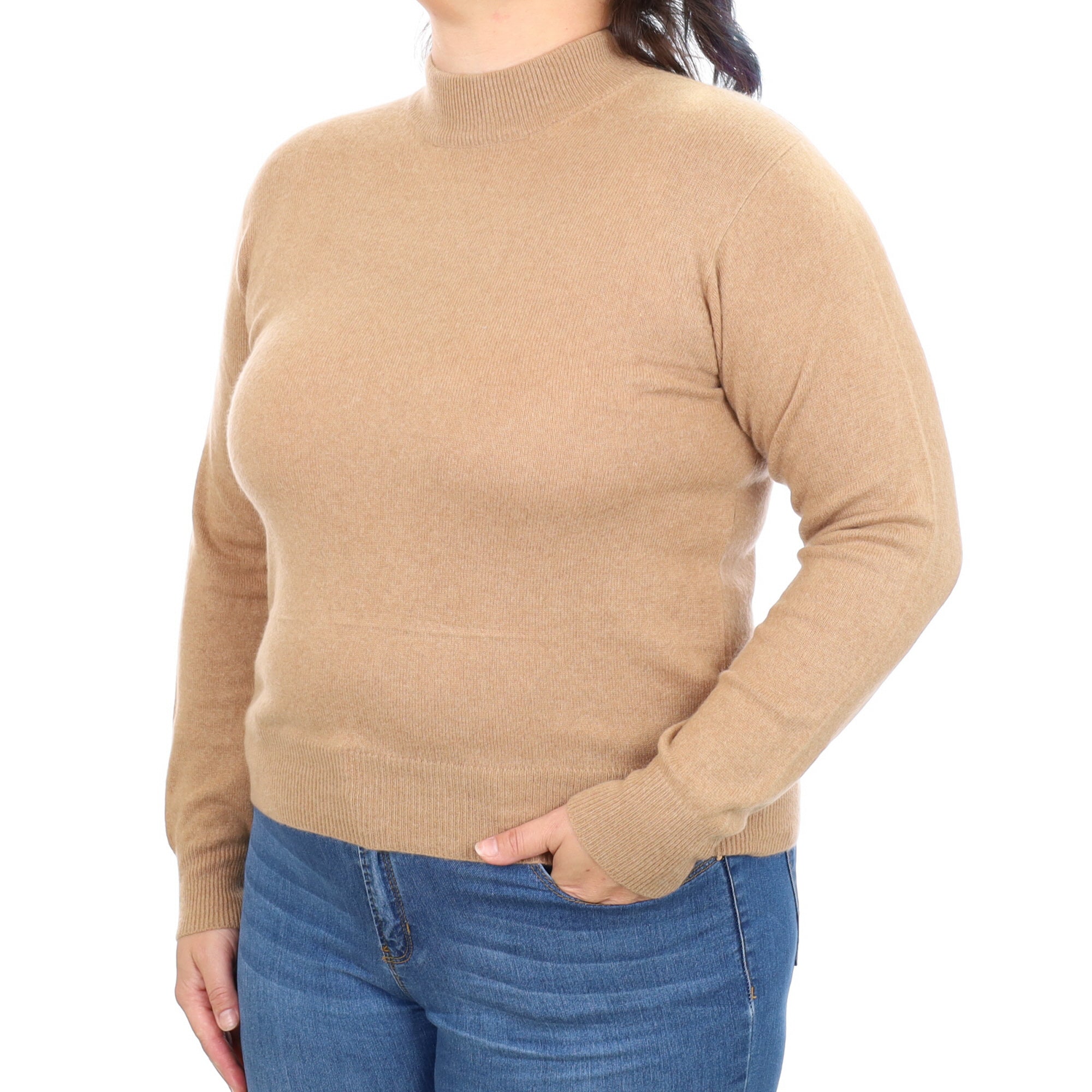 Toffee Brown Cashmere Turtle Neck Jumper Large