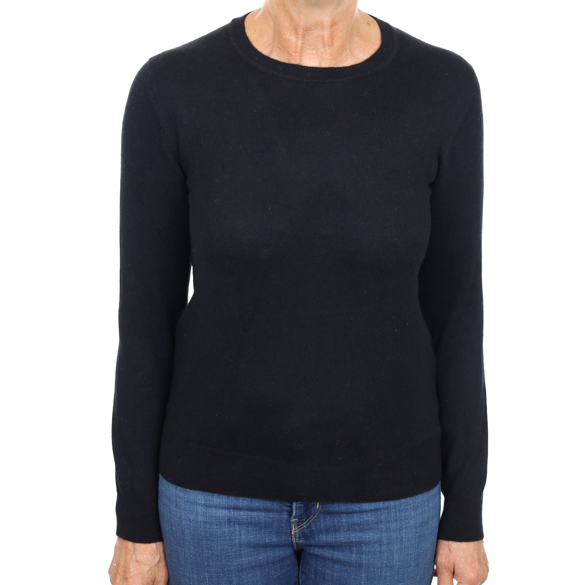 Black Cashmere Crew Neck Jumper Medium