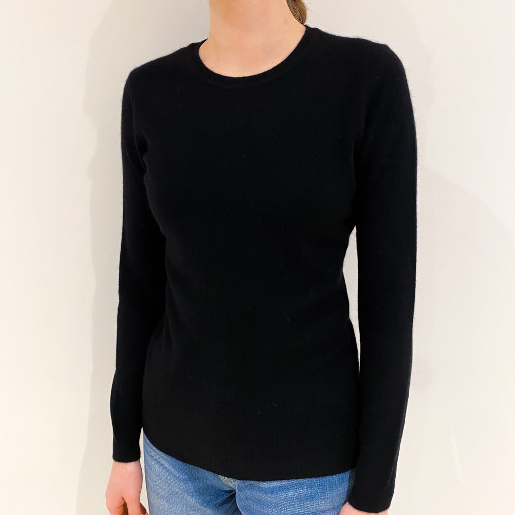Black Cashmere Crew Neck Jumper Extra Small