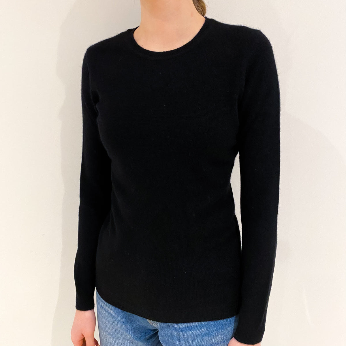 Black Cashmere Crew Neck Jumper Extra Small