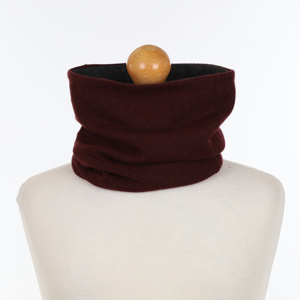 Charcoal Grey and Aubergine Luxury Double Layered Snood