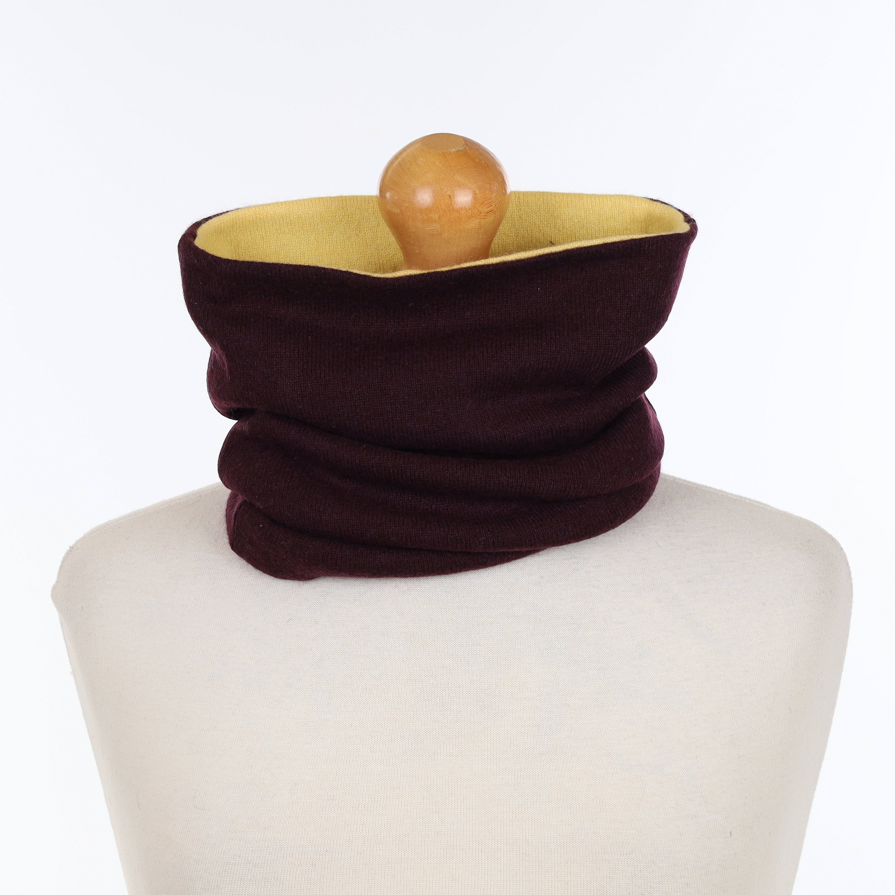 Mustard Yellow and Imperial Purple Double Layered Snood