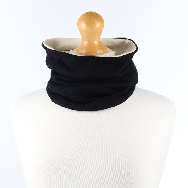 Men’s Black and Cream Luxury Double Layered Snood