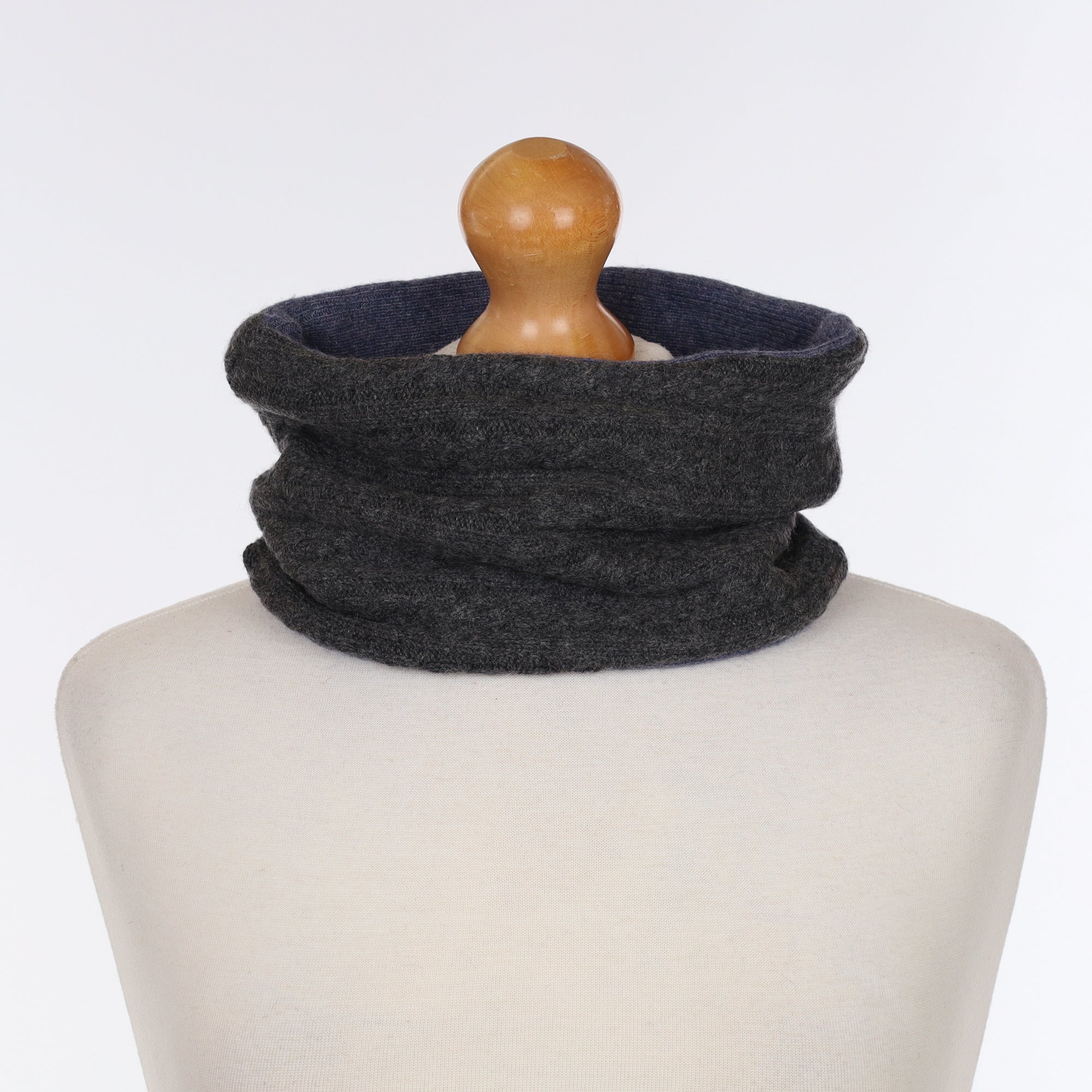 Granite Grey Cable & Naval Blue Neck Warmer