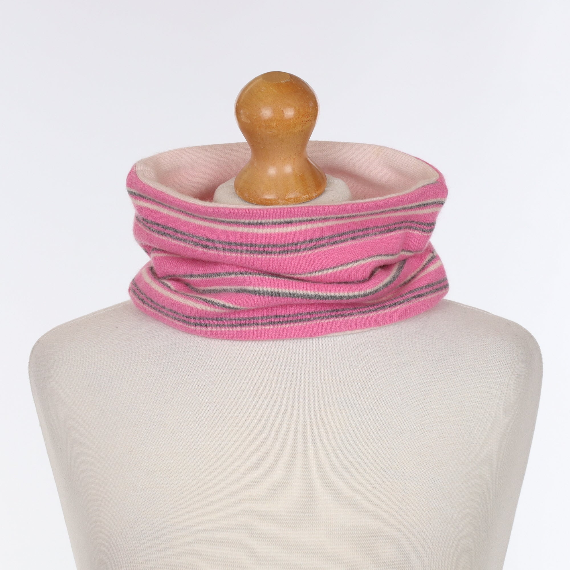 Pink Striped & Ice Pink Neck Warmer
