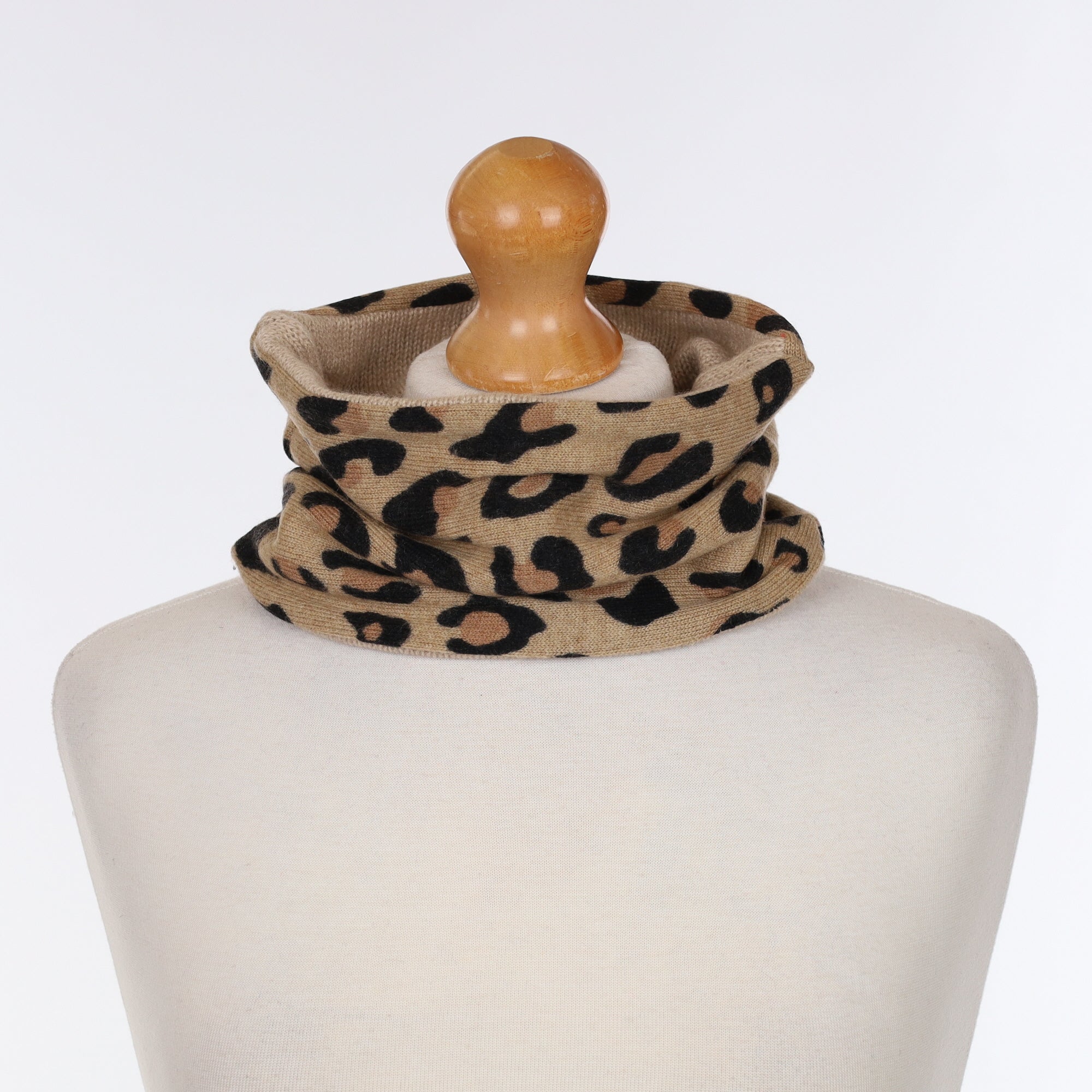 Camel Leopard Print & Fawn Neck Warmer