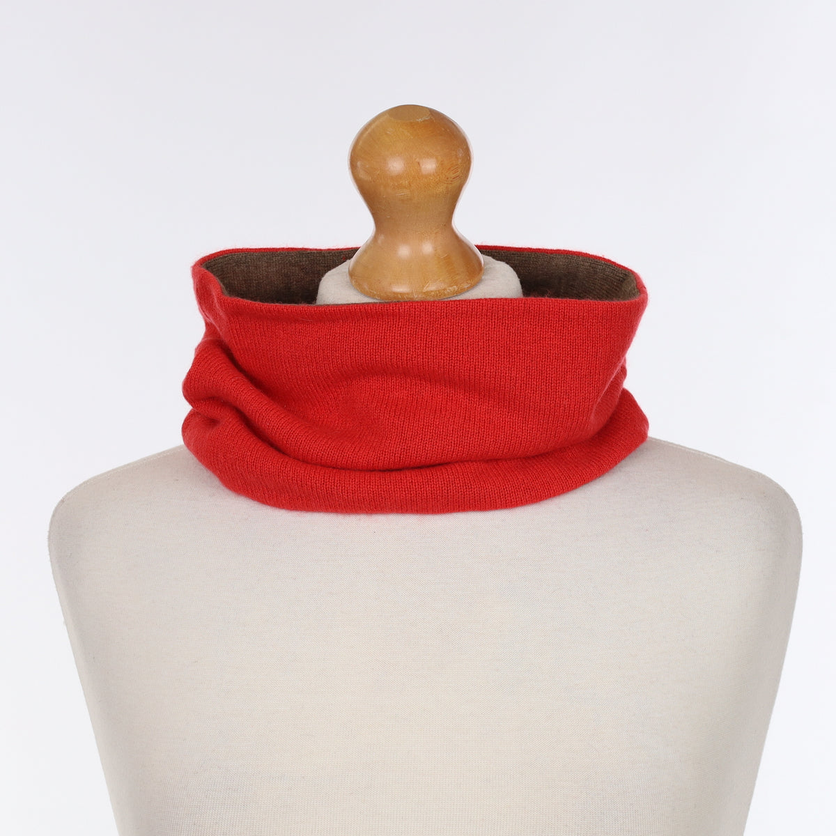 Vermillion Red & Mocha Neck Warmer