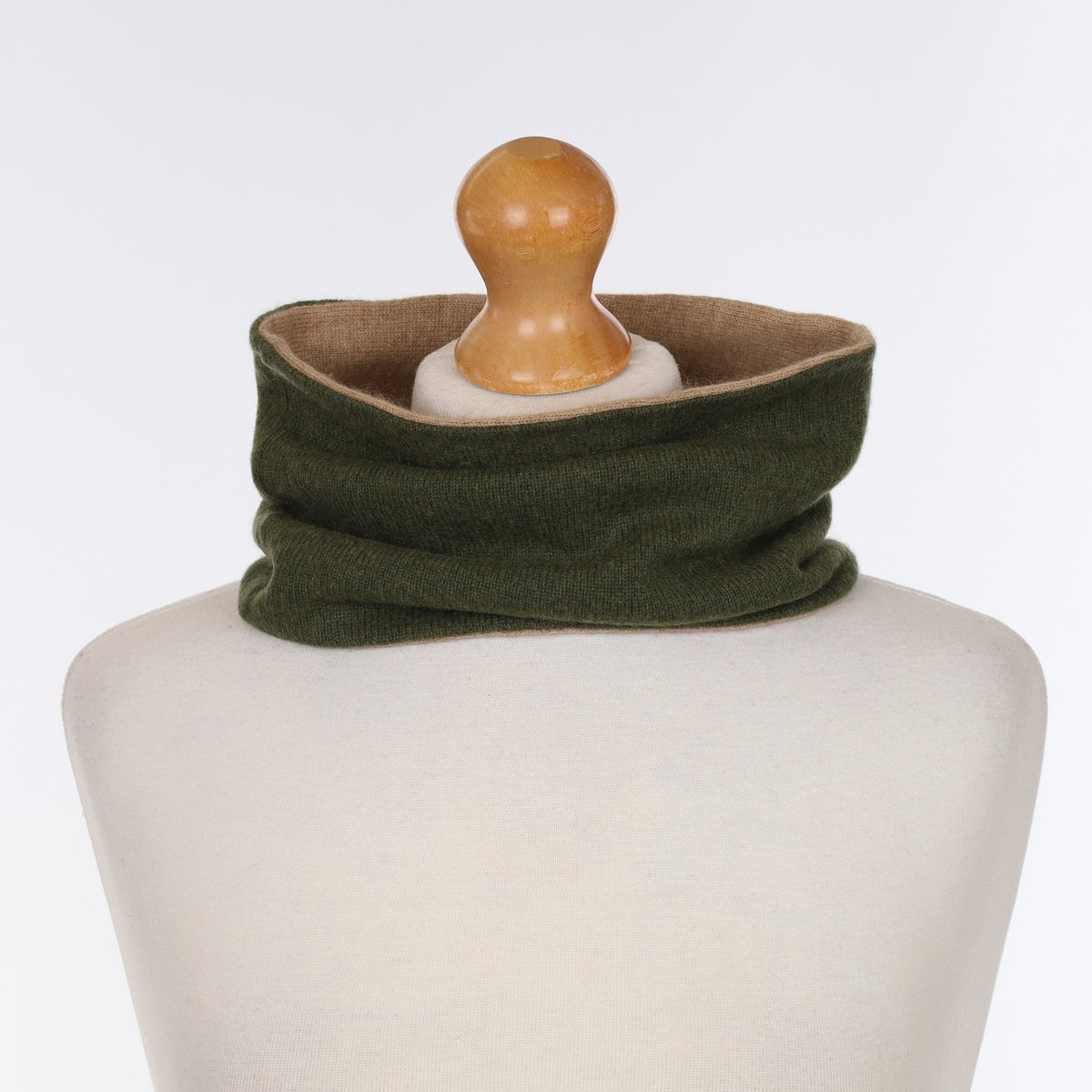 Moss Green & Camel Neck Warmer