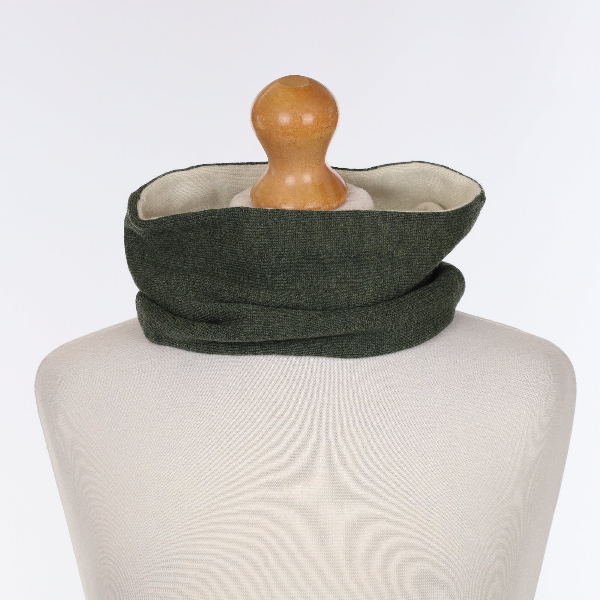 Deep Khaki & Cream Neck Warmer
