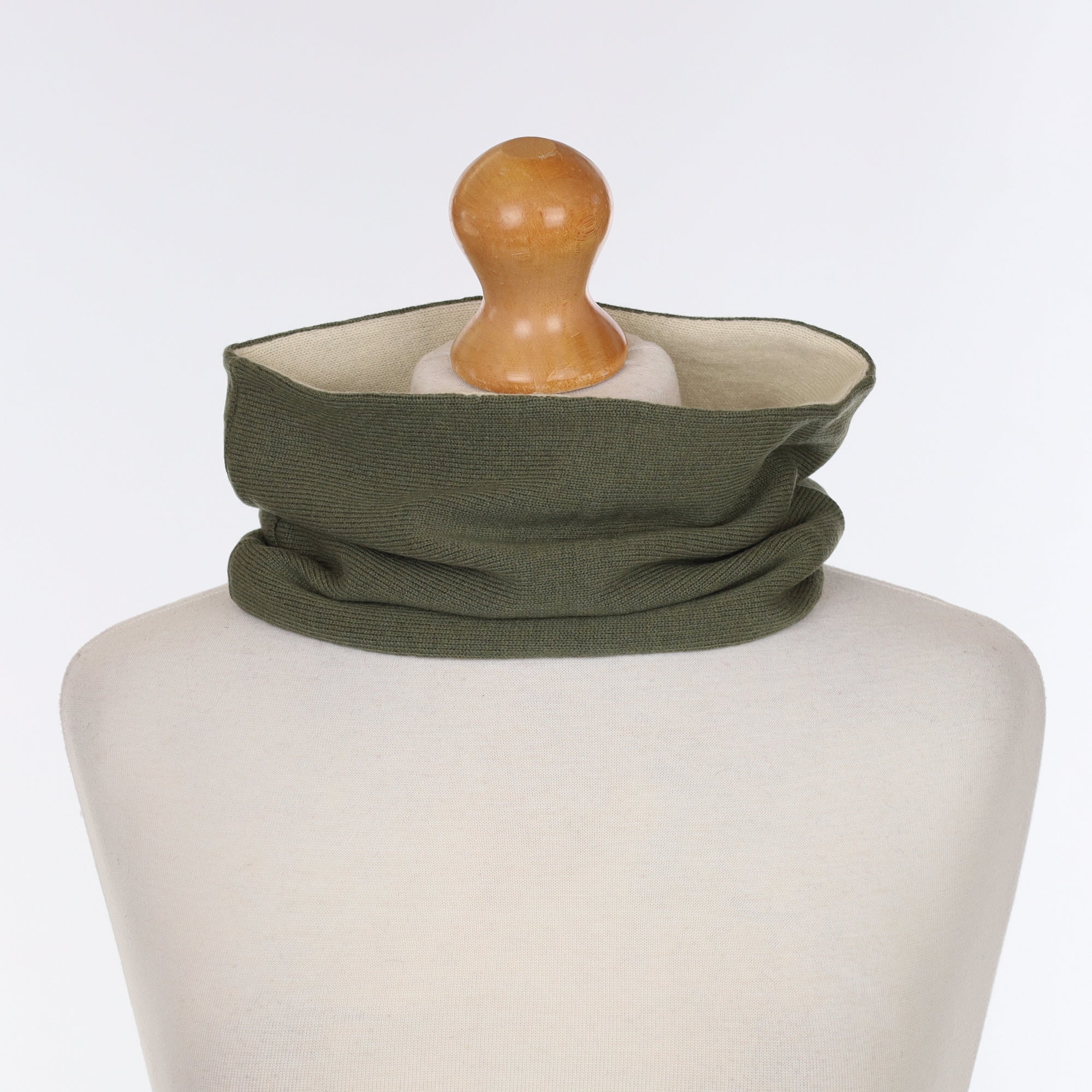 Khaki Green & Ivory Neck Warmer