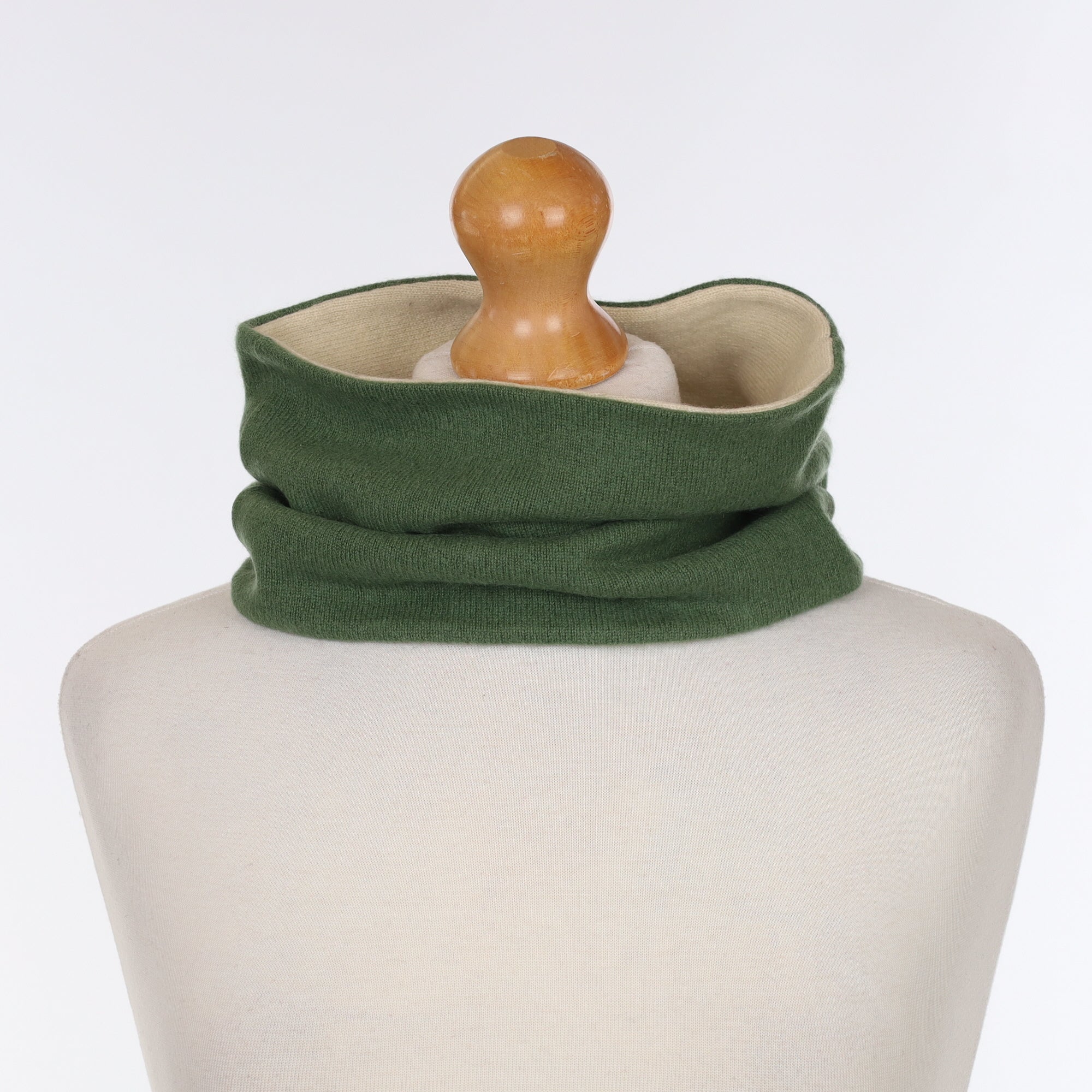 Pine Green & Beige Neck Warmer