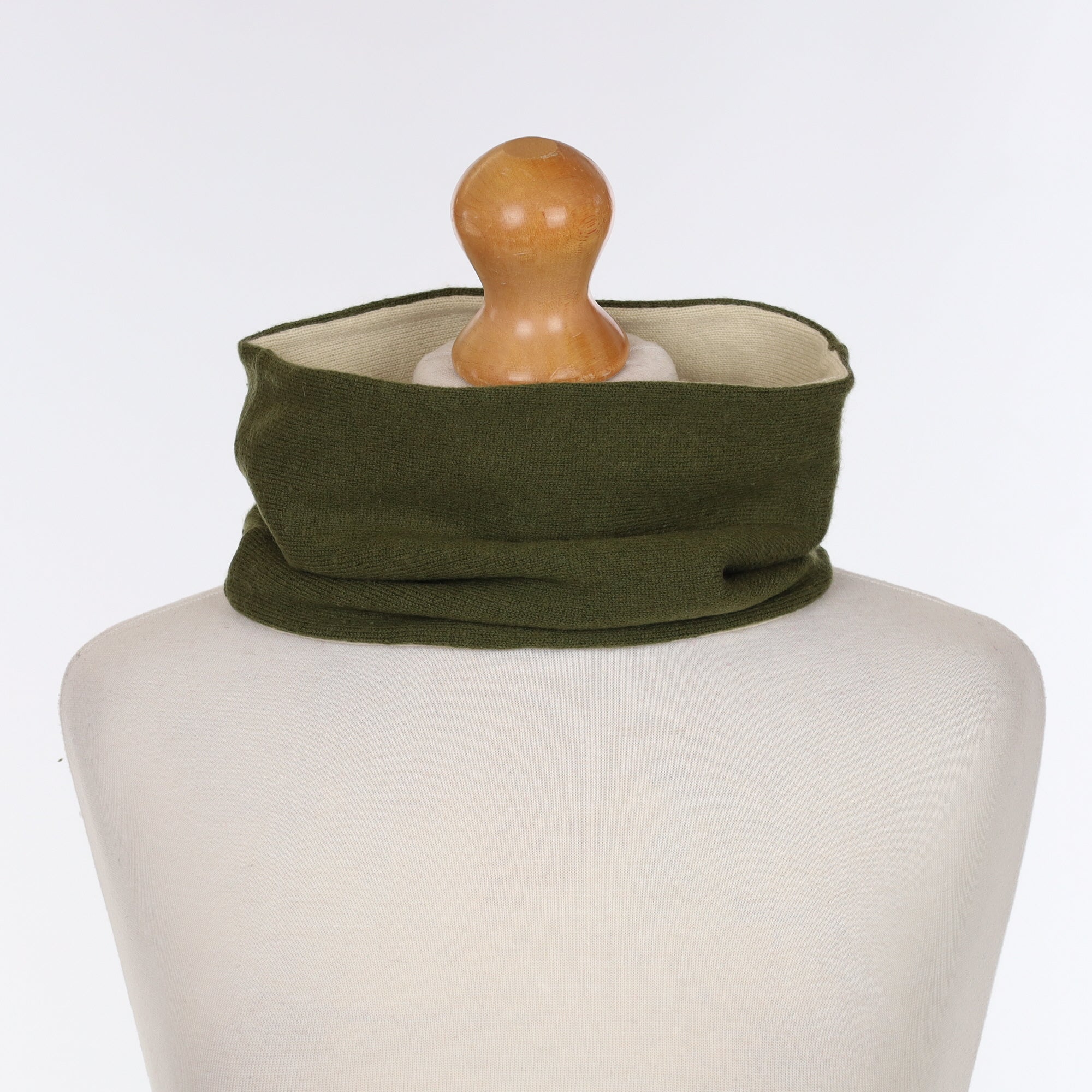 Moss Green & Ivory Neck Warmer