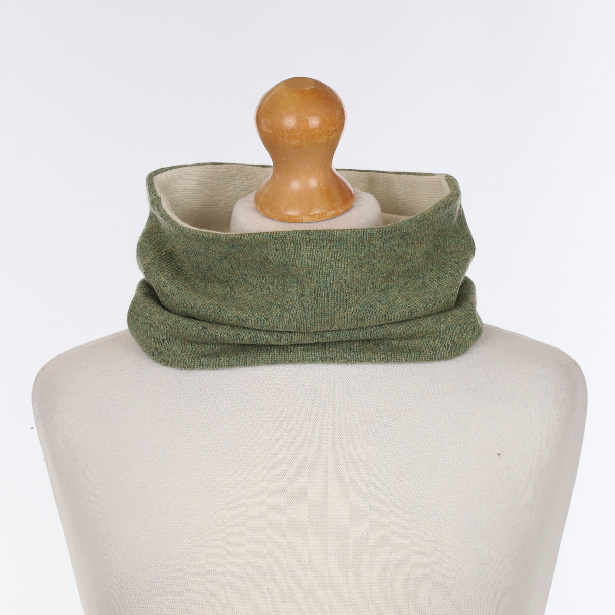 Moss Green Marl & Cream Neck Warmer