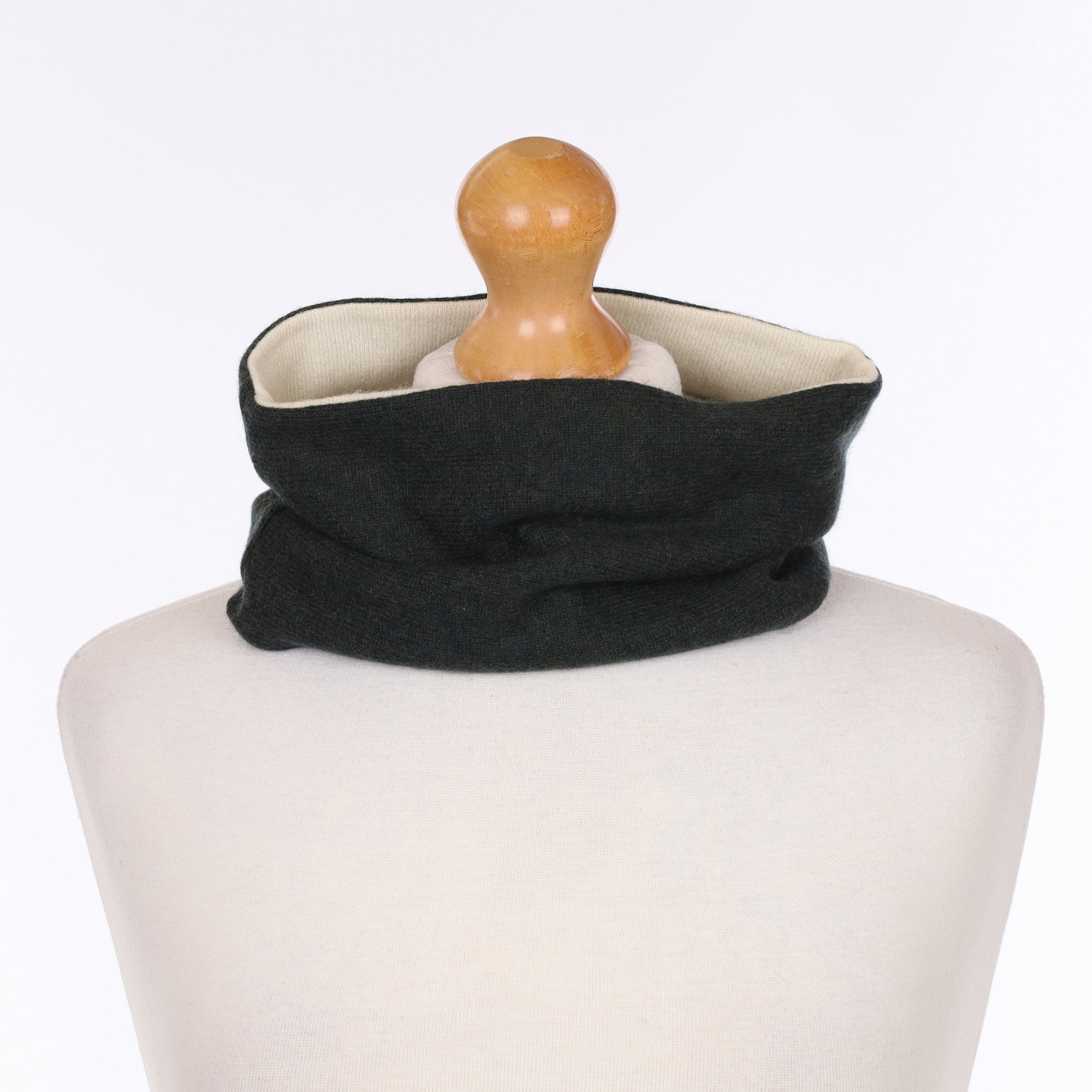 Deep Forest Green & Cream Neck Warmer