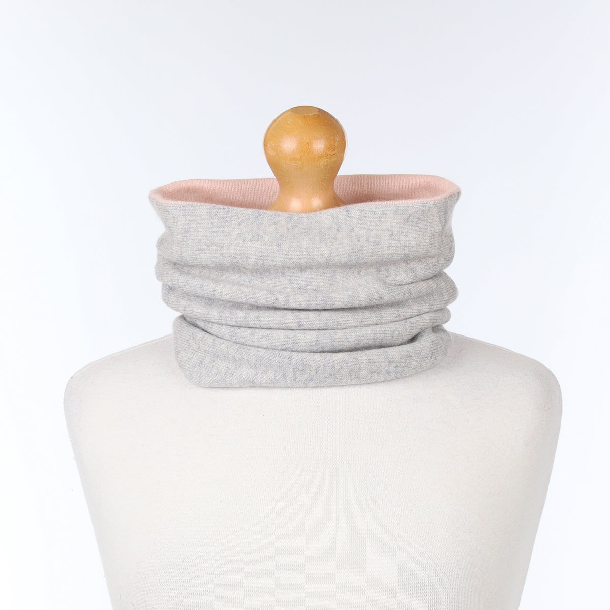 Smoke Grey and Pale Pink Luxury Double Layered Snood