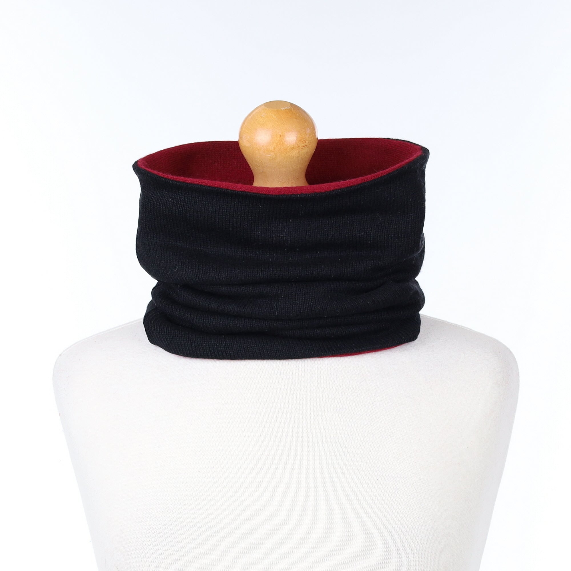 Black and Burgundy Luxury Double Layered Snood