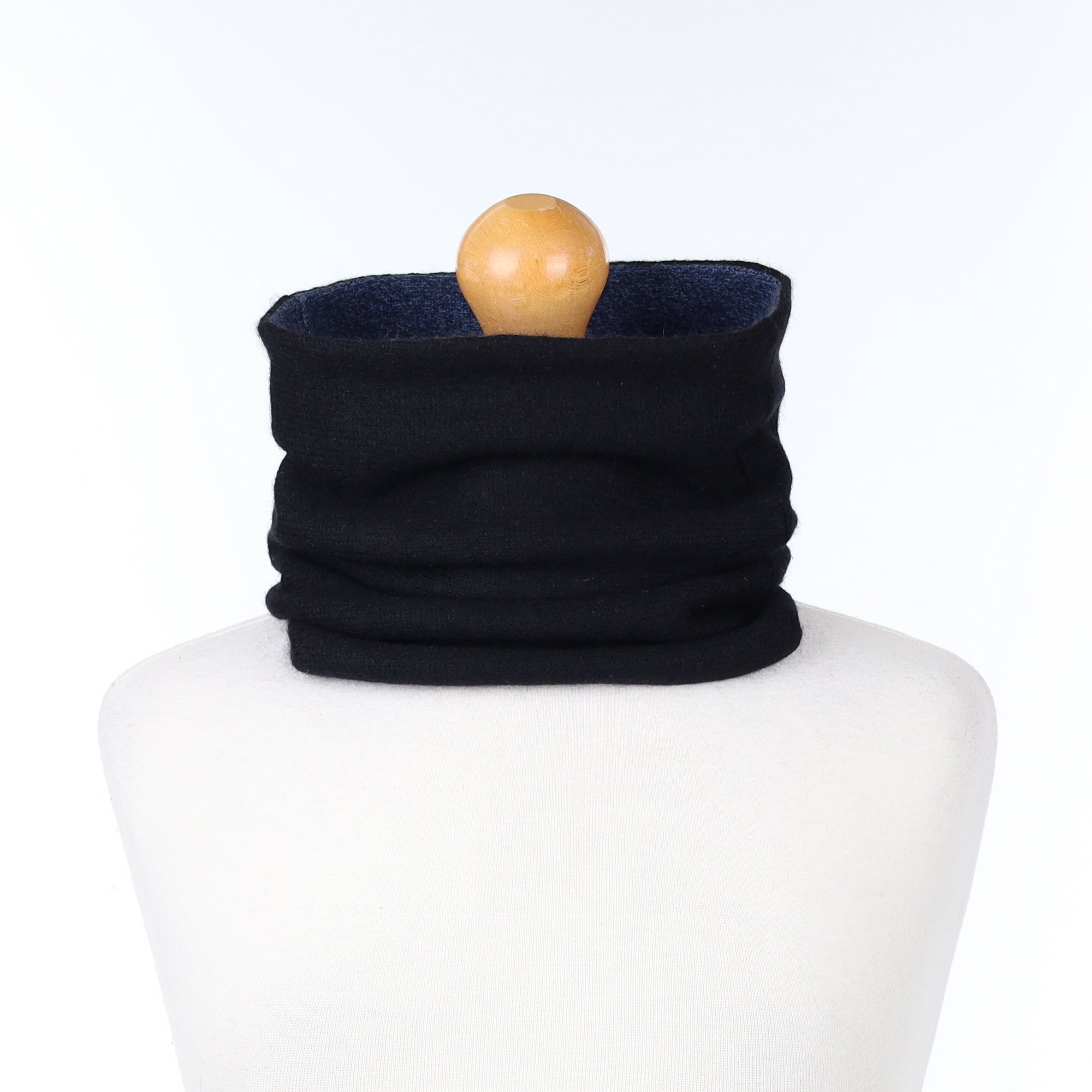 Black and Naval Blue Marl Luxury Double Layered Snood