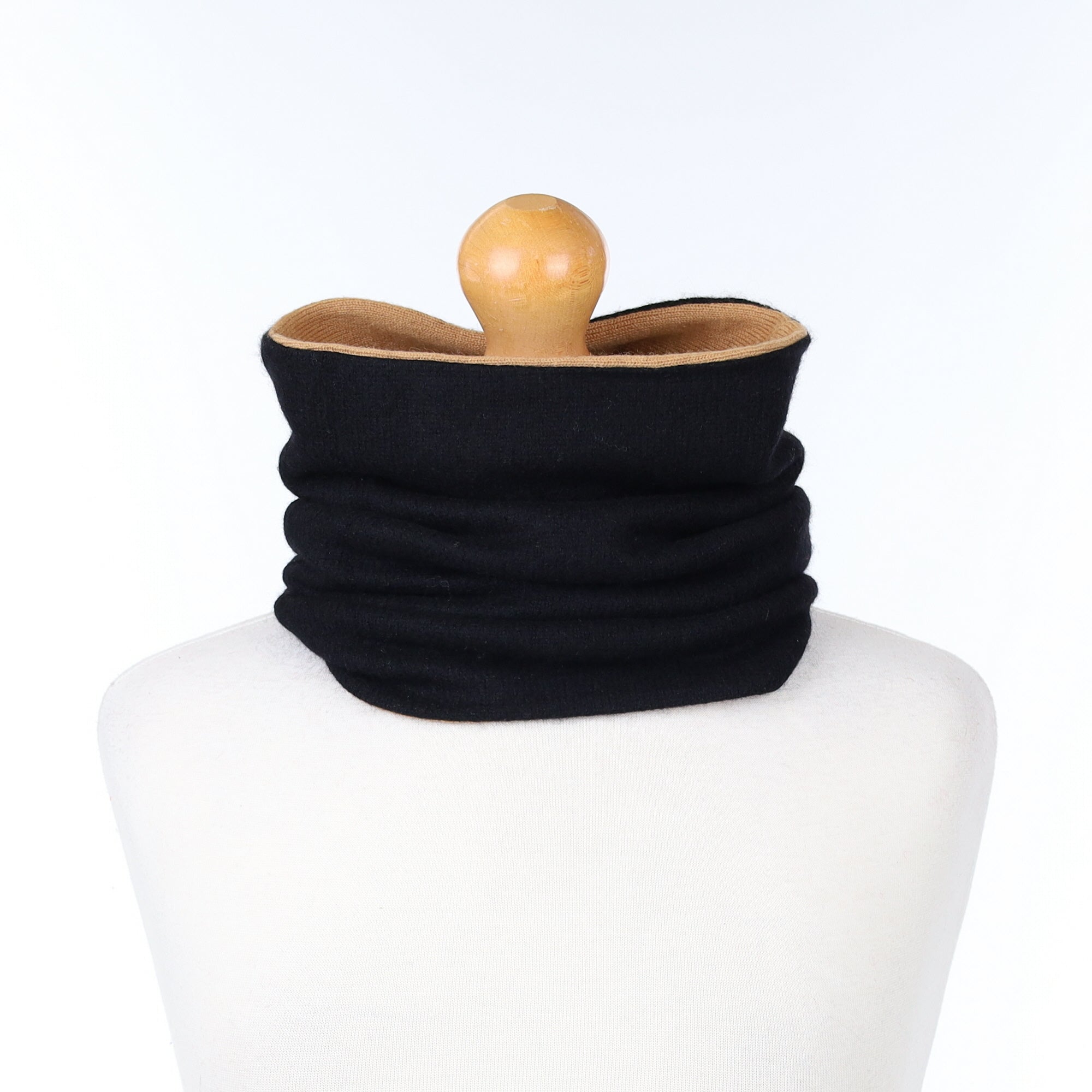 Black and Caramel Luxury Double Layered Snood
