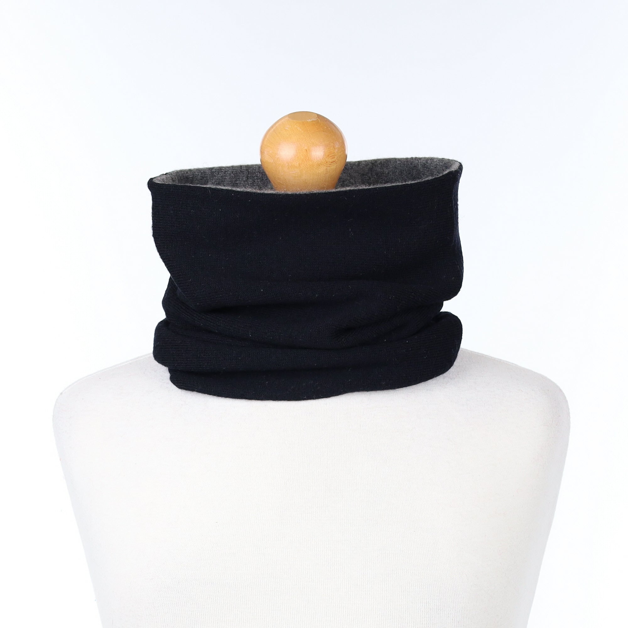 Men's Black and Slate Grey Luxury Double Layered Snood