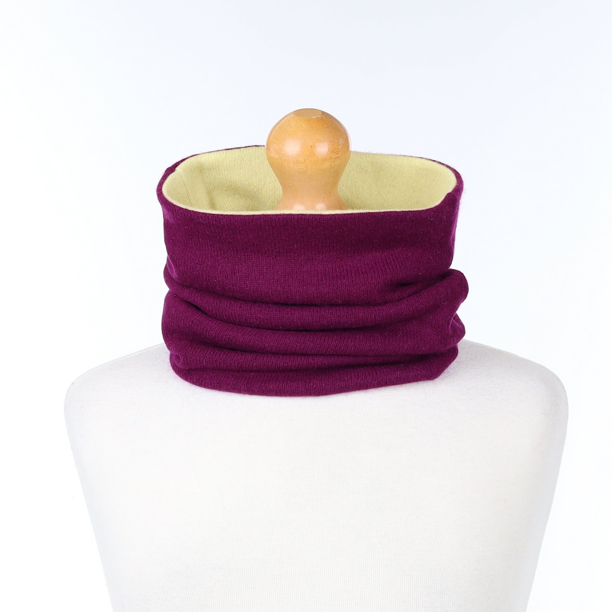 Plum Purple and Primrose Yellow Luxury Double Layered Snood
