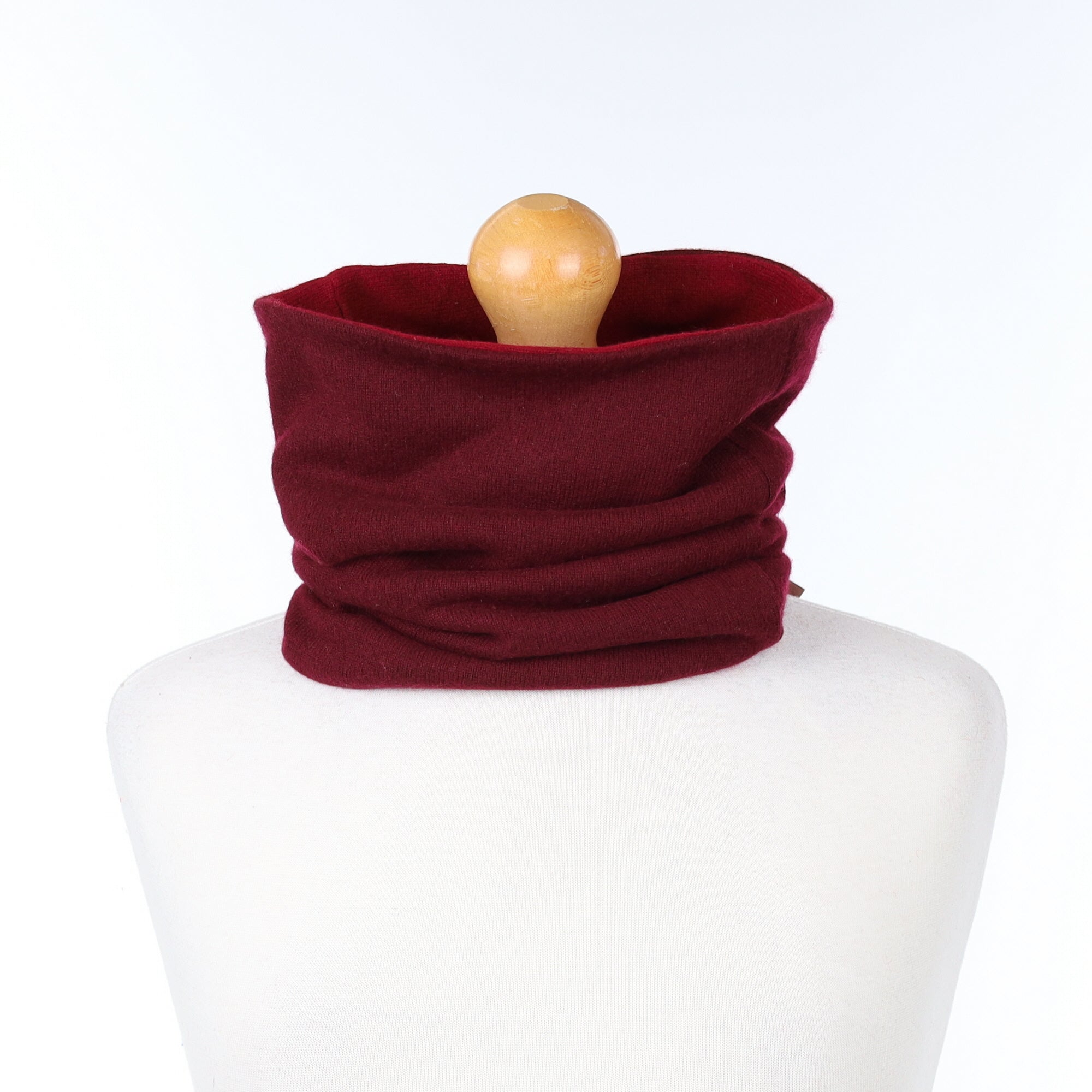 Two Toned Burgundy Luxury Double Layered Snood