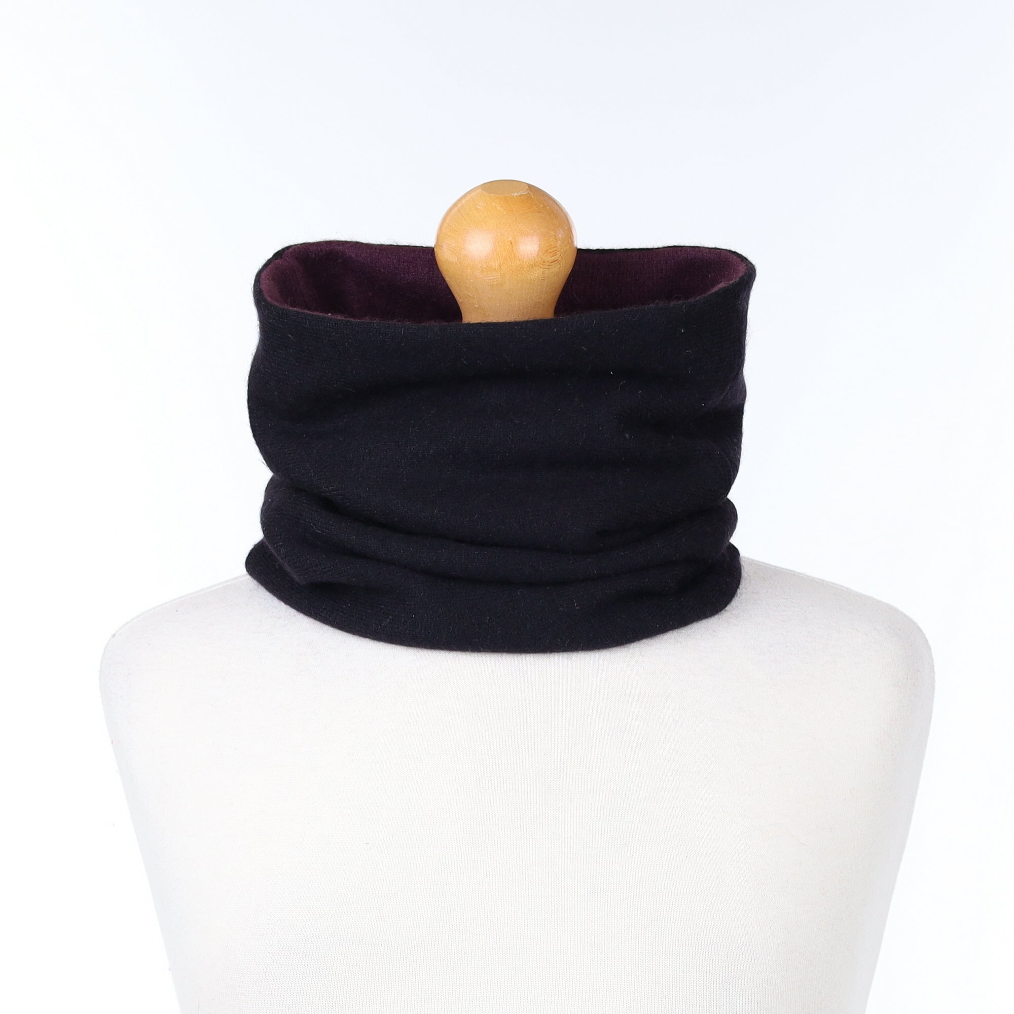 Black and Blueberry Purple Luxury Double Layered Snood