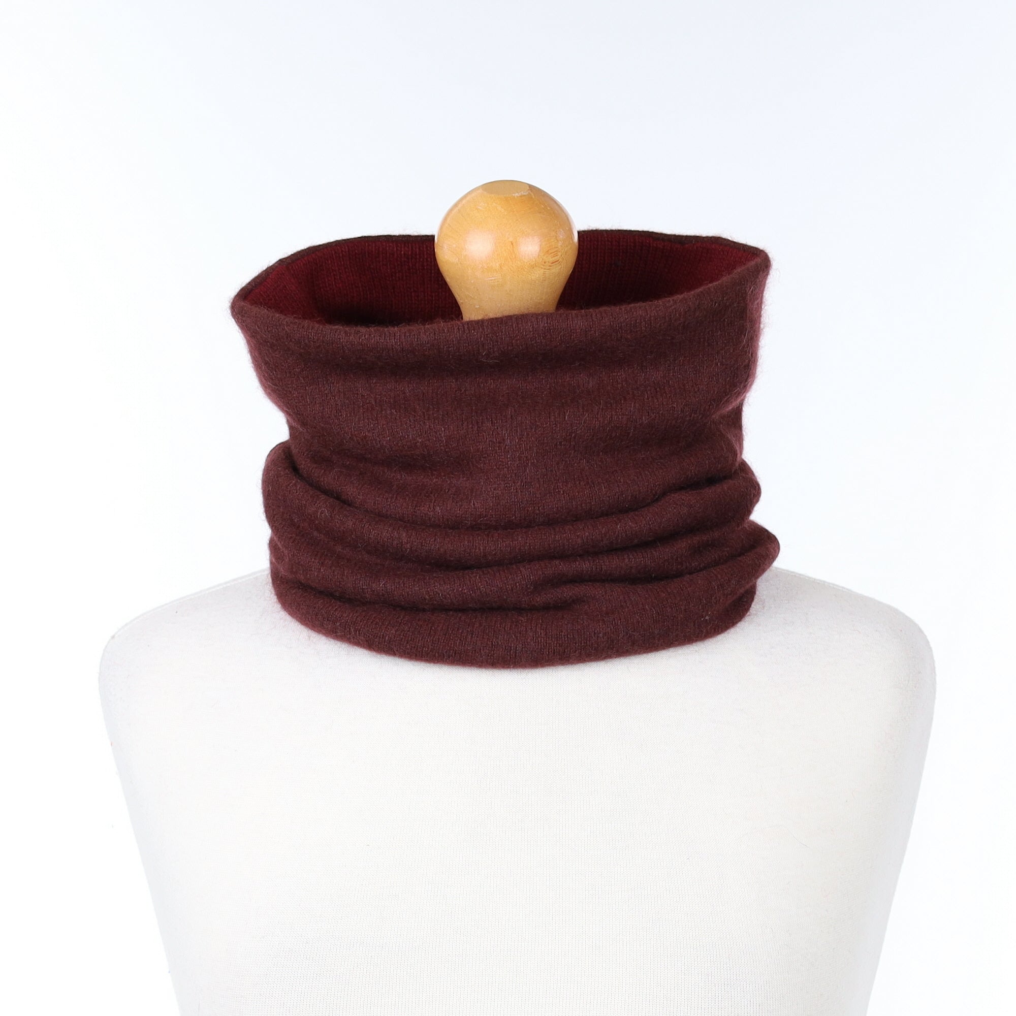Mahogany Brown and Burgundy Luxury Double Layered Snood