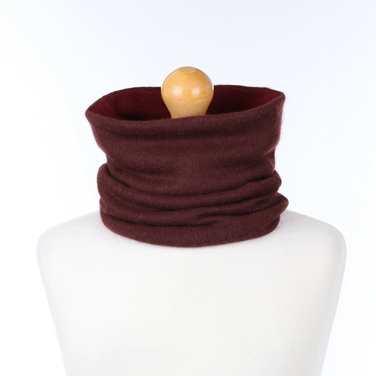 Mahogany Brown and Burgundy Luxury Double Layered Snood