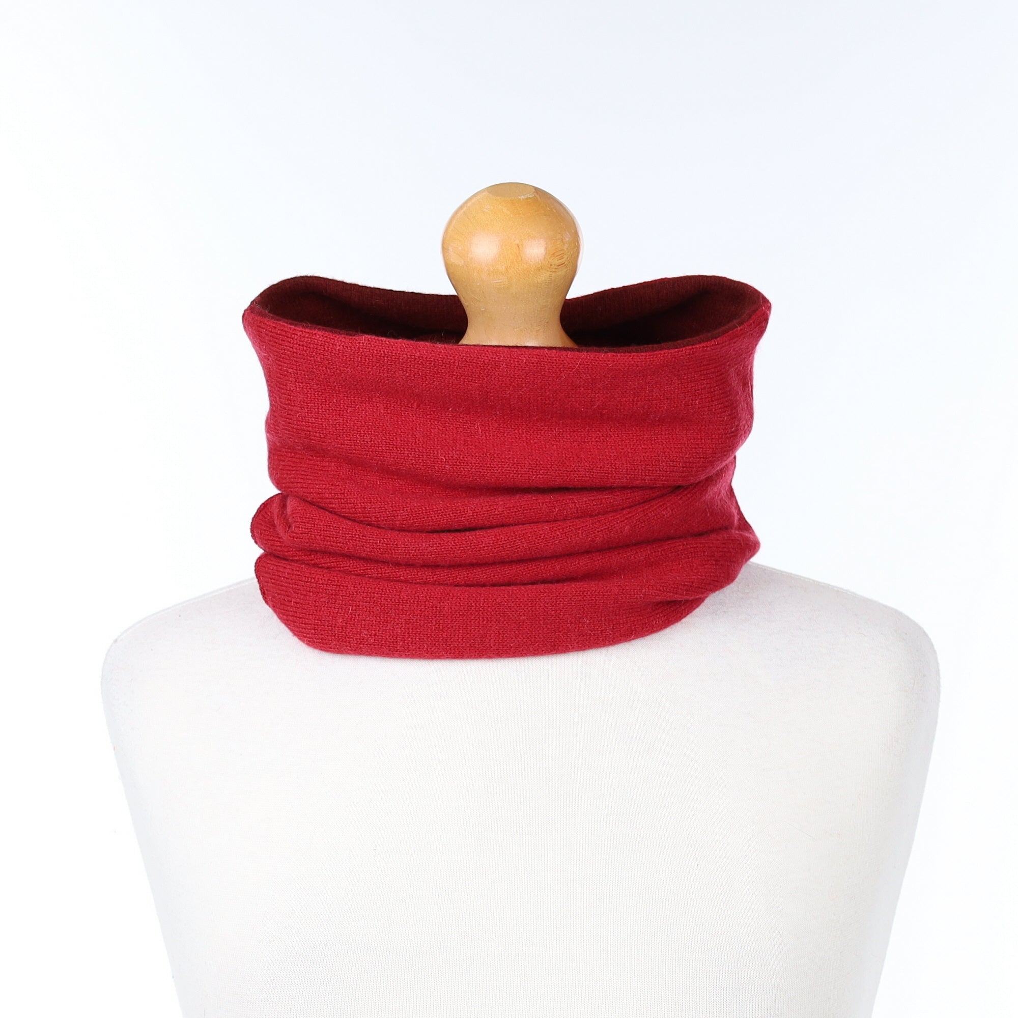 Cranberry and Wine Red Luxury Double Layered Snood