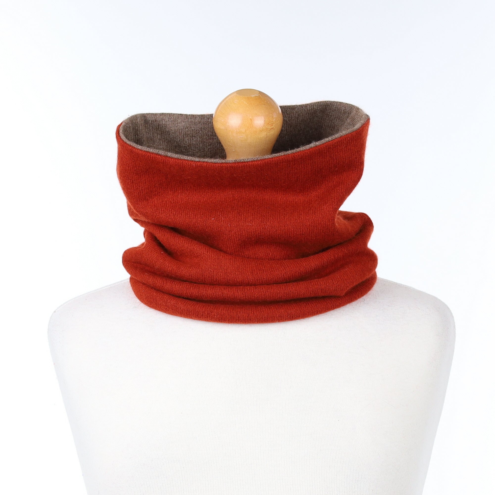 Paprika Orange and Mocha Luxury Double Layered Snood