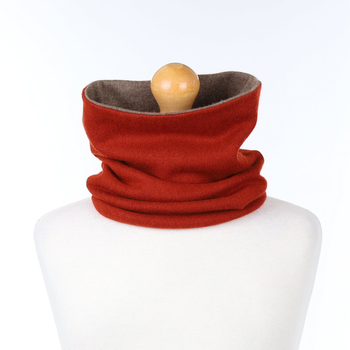 Paprika Orange and Mocha Luxury Double Layered Snood