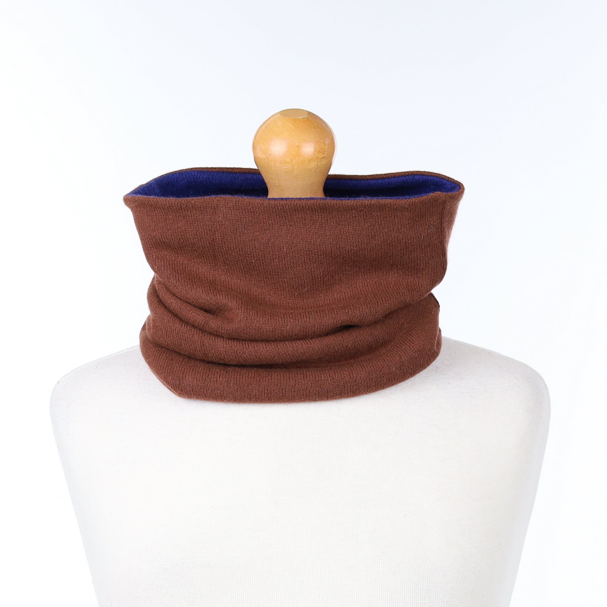 Russet Brown and Admiral Blue Luxury Double Layered Snood