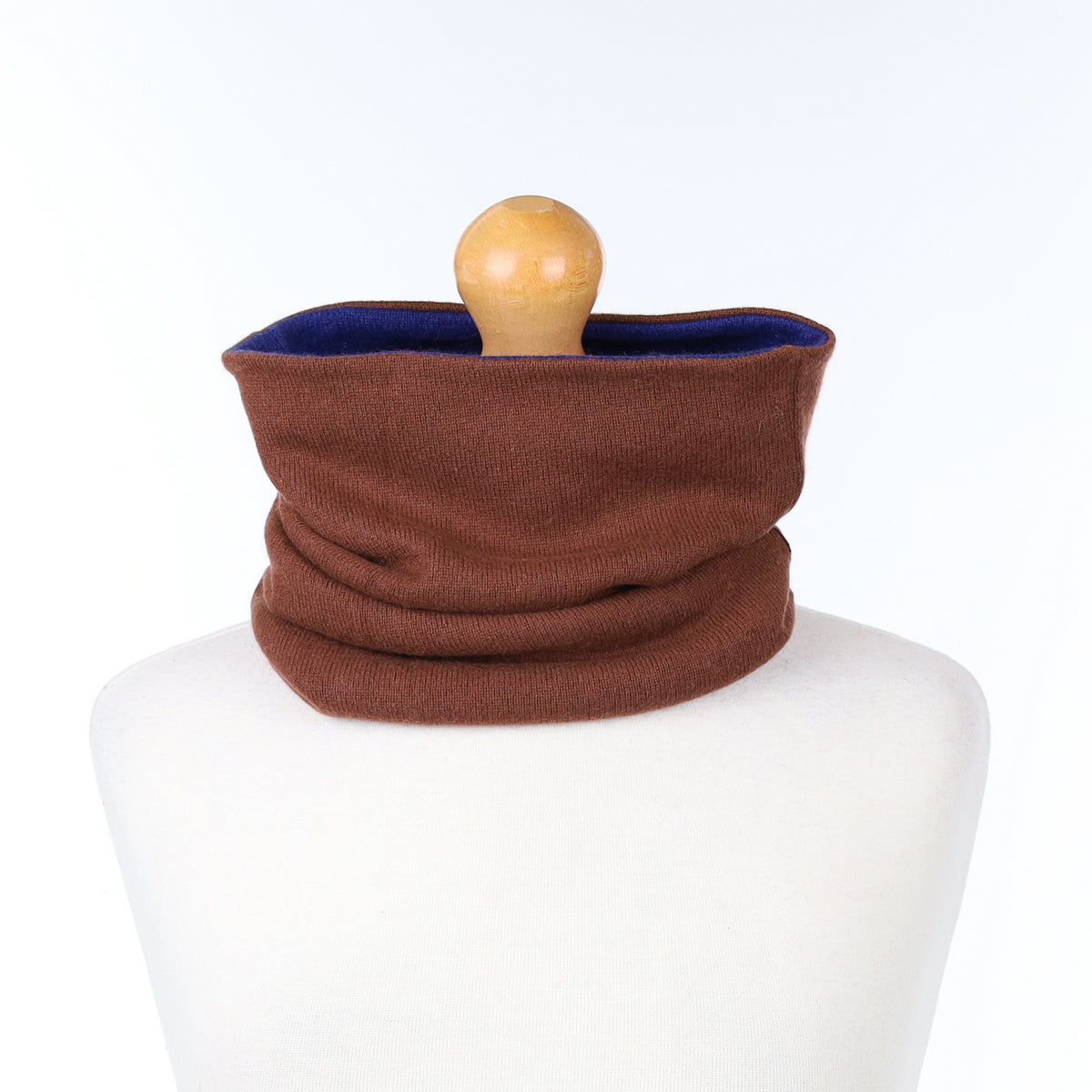 Russet Brown and Admiral Blue Luxury Double Layered Snood