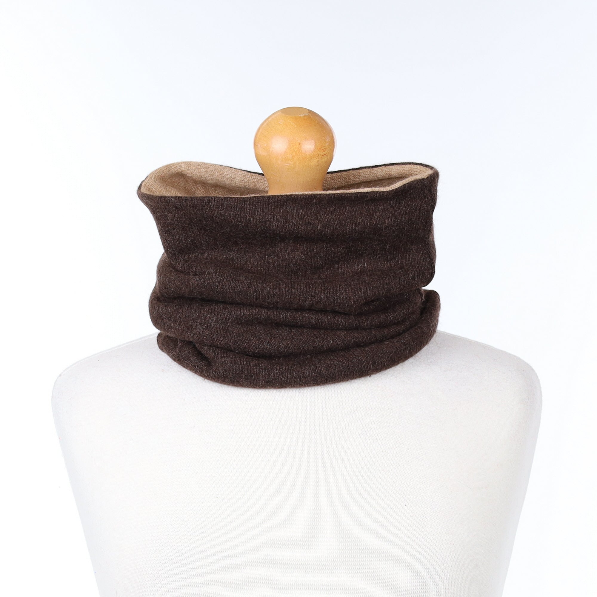 Peppercorn Brown and Camel Luxury Double Layered Snood