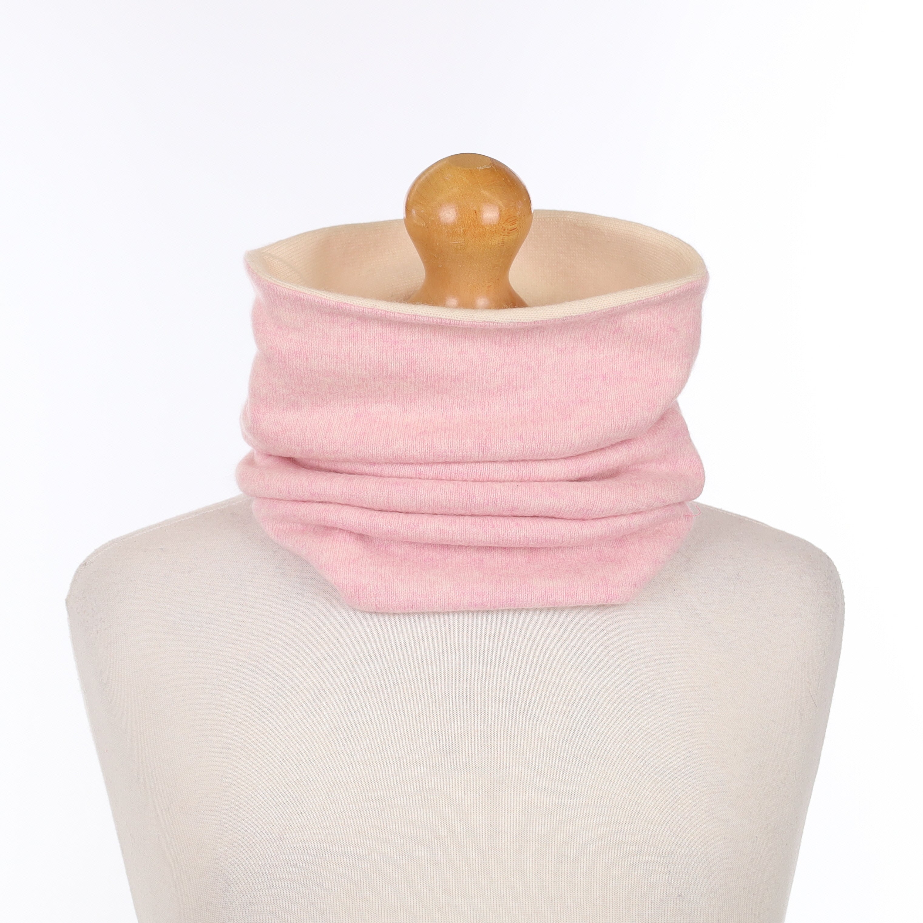 Blush Pink and Ivory Double Layered Snood