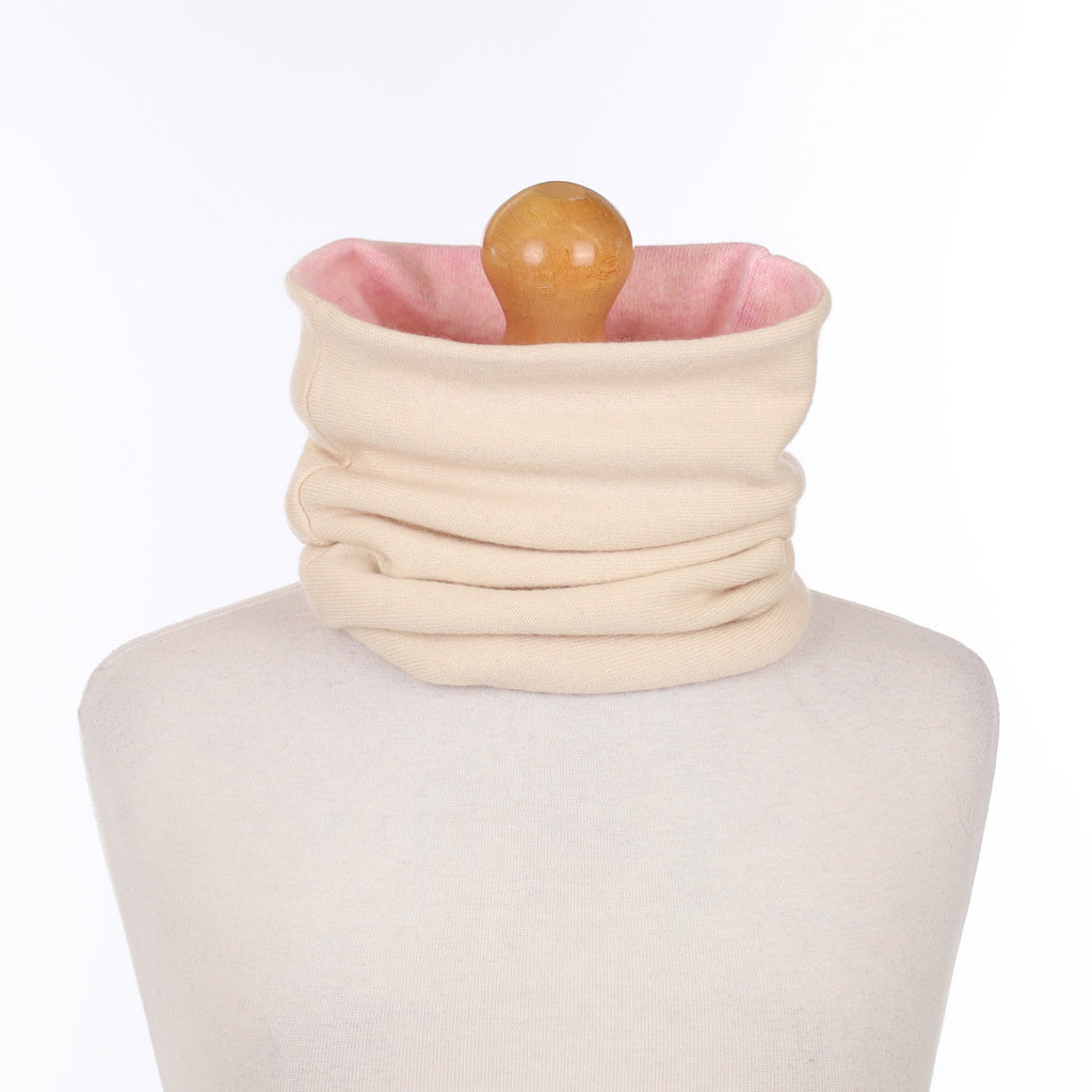Blush Pink and Ivory Double Layered Snood