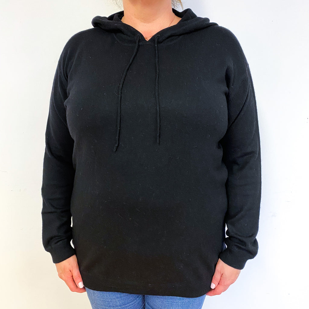 Black Cashmere Hoodie Jumper Extra Large Tall