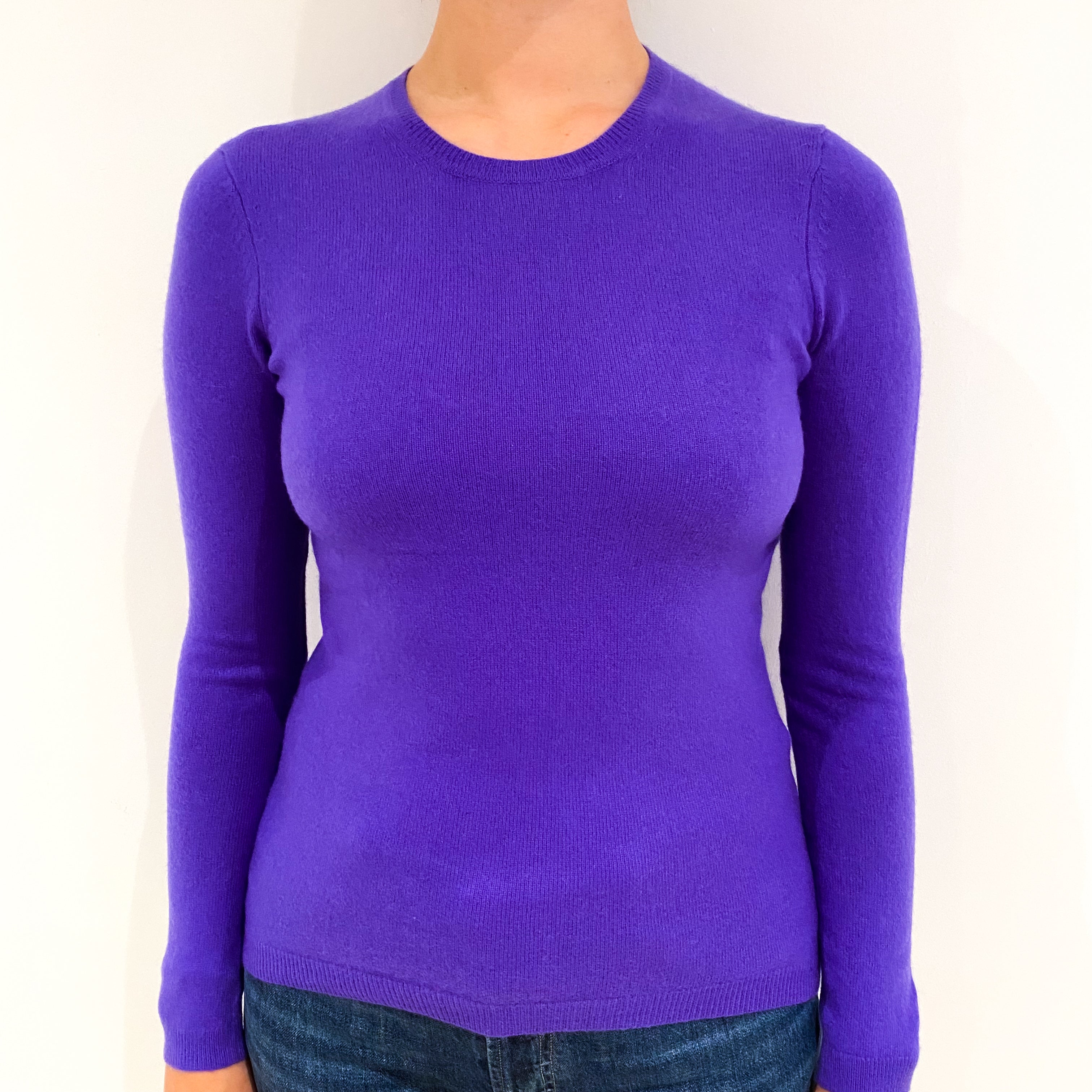 Pansy Purple Cashmere Crew Neck Jumper Small
