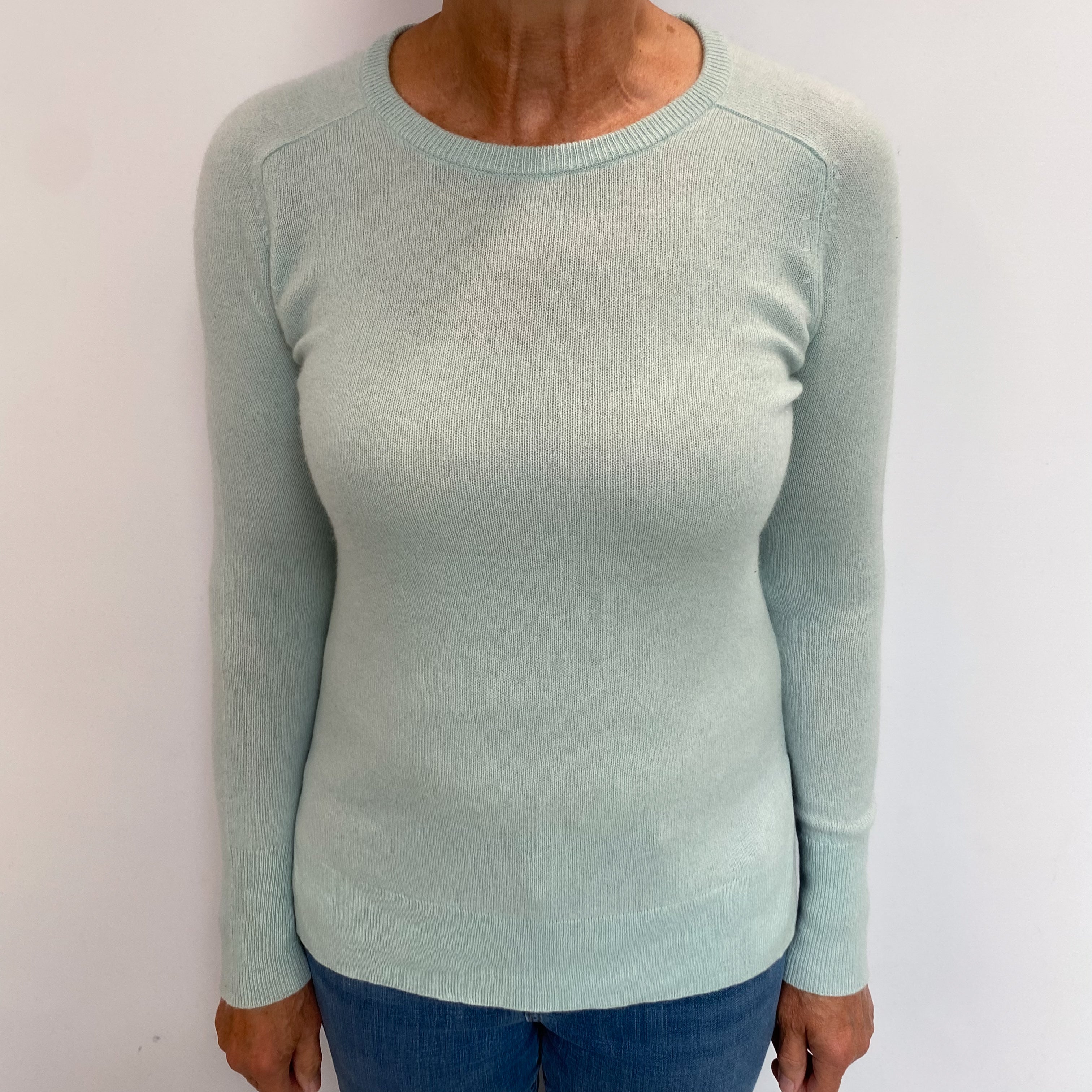 Mint Green Cashmere Crew Neck Jumper Medium