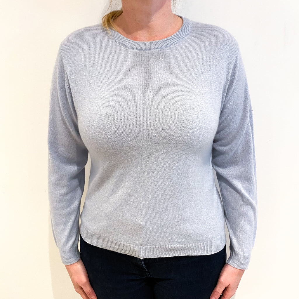 Powder Blue Cashmere Crew Neck Jumper Large