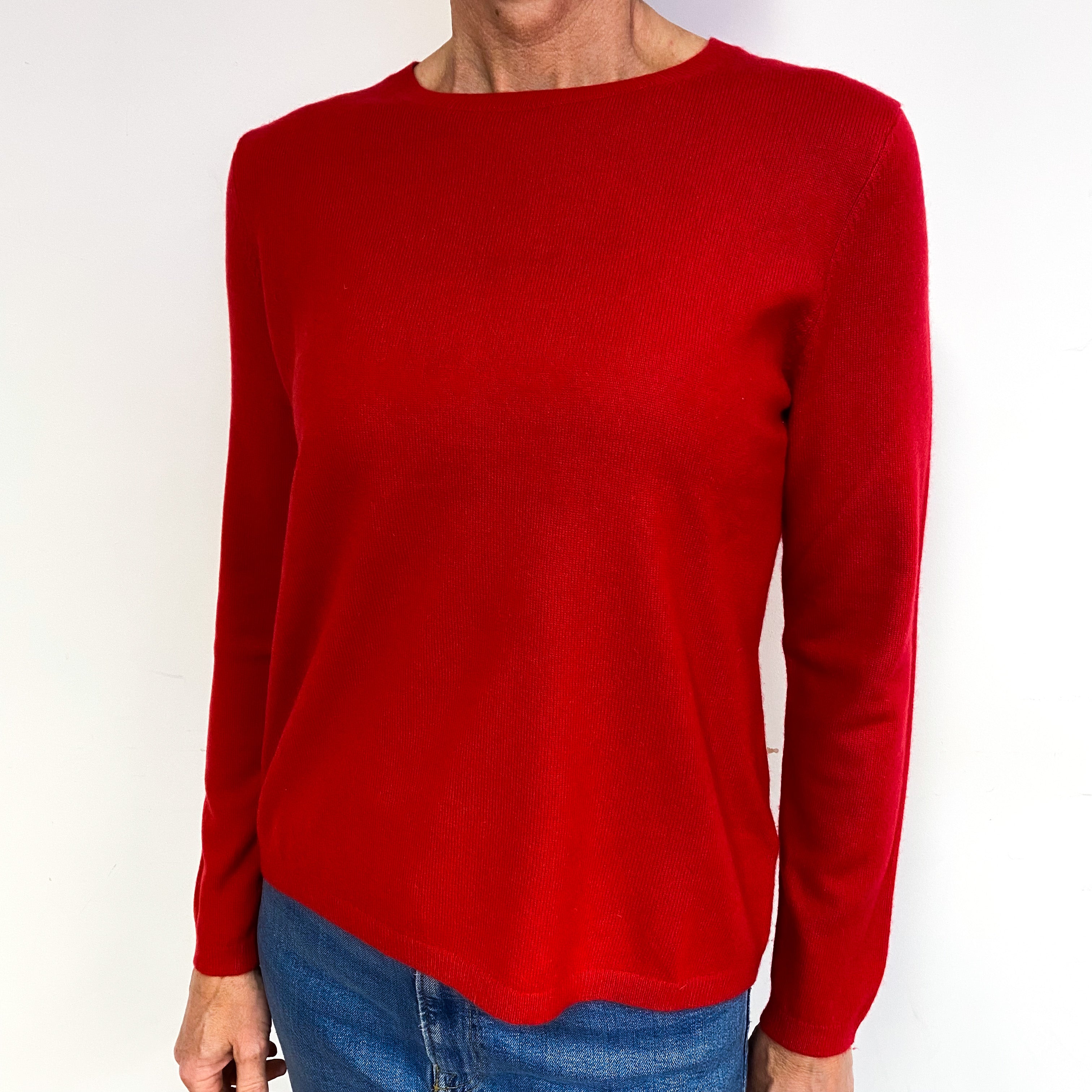 Berry Red Cashmere Crew Neck Jumper Medium
