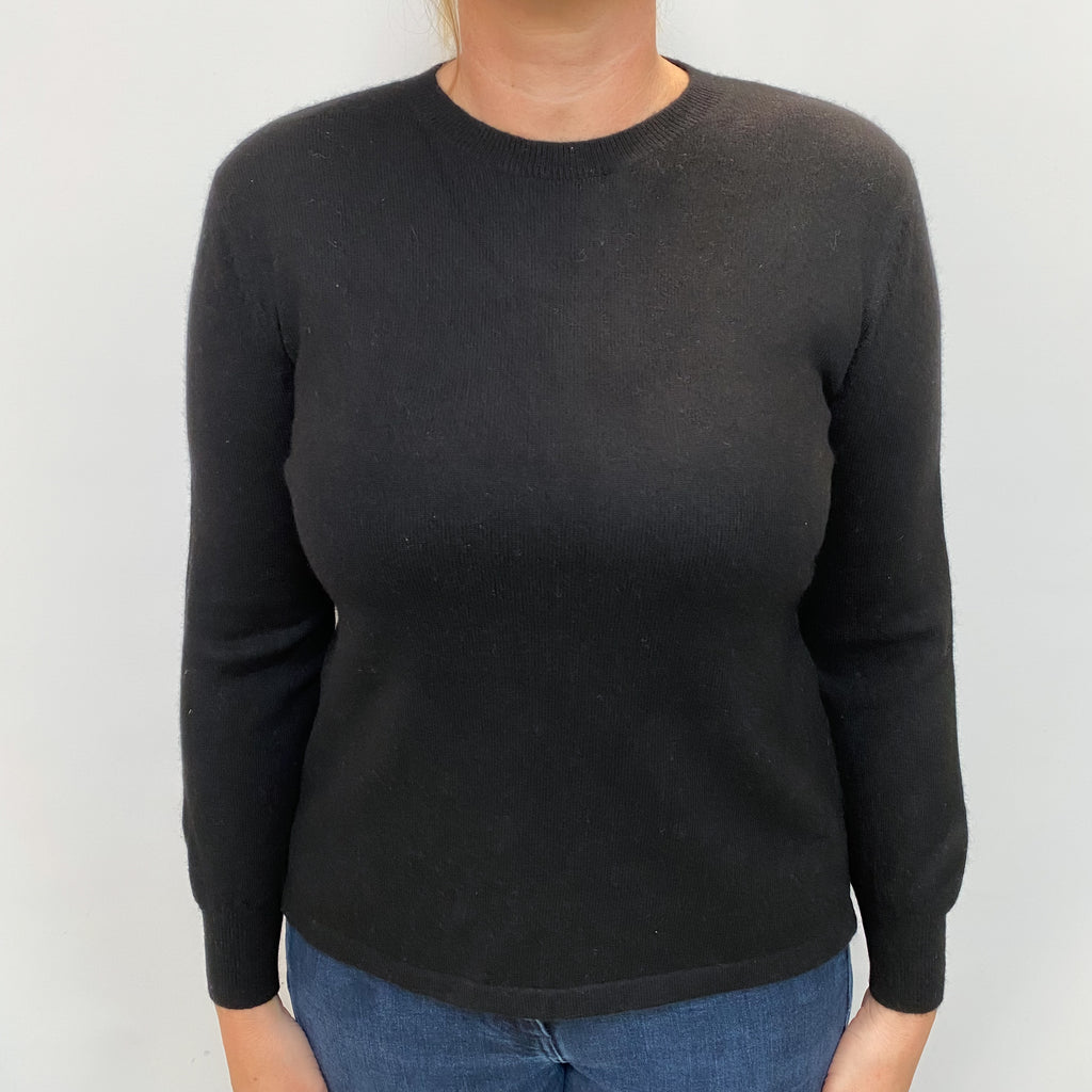 Black Cashmere Crew Neck Jumper Large