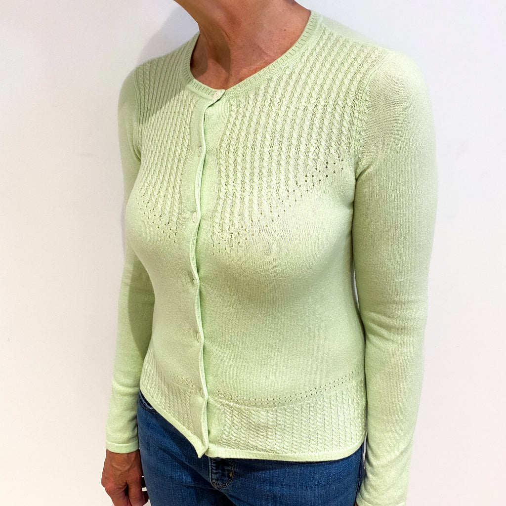 Celery Green Cashmere Cardigan Medium