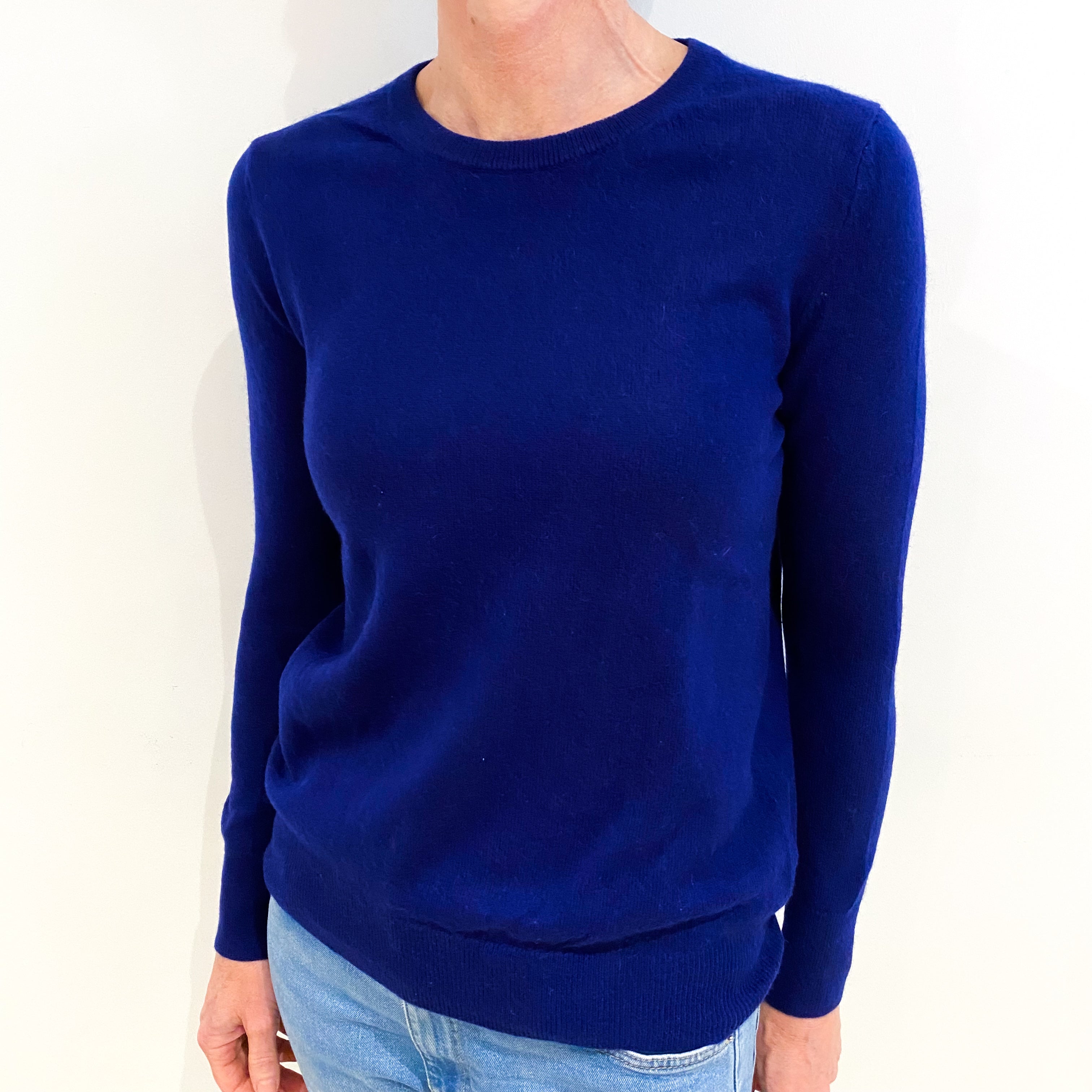 Indigo Blue Cashmere Crew Neck Jumper Small
