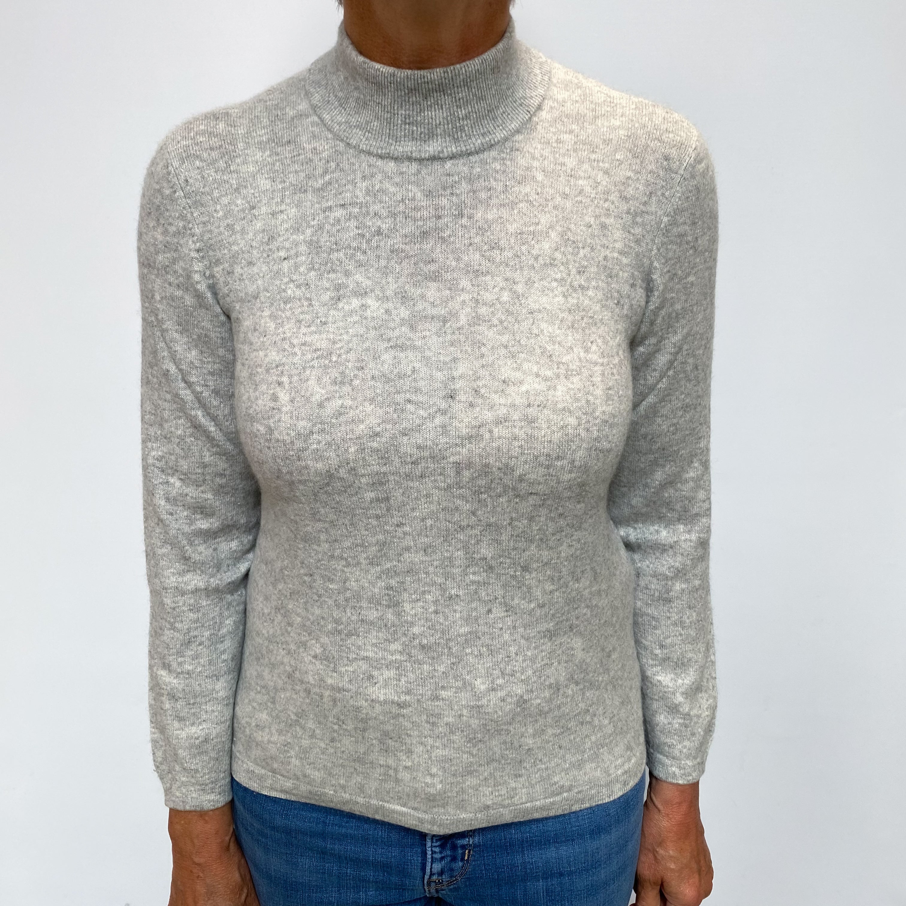 Smoke Grey Cashmere Turtle Neck Jumper Medium