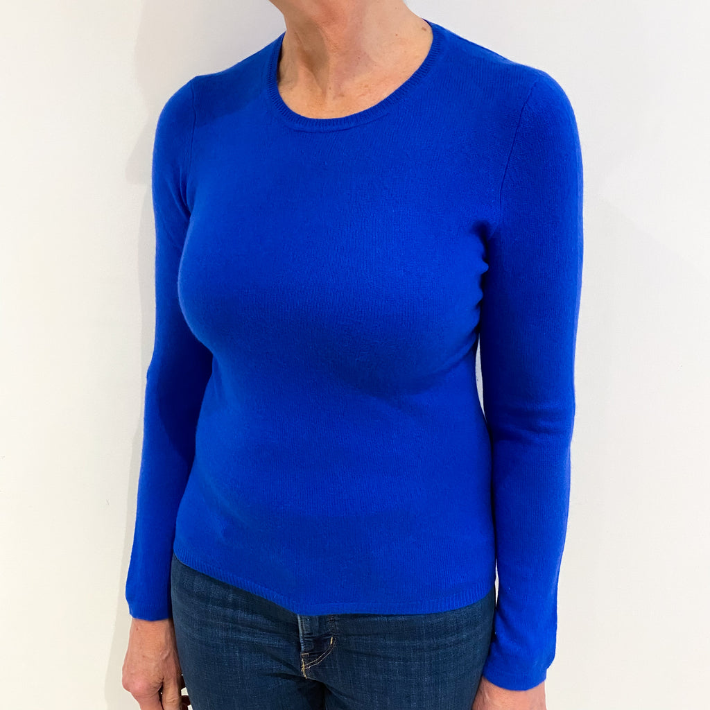 Royal Blue Cashmere Crew Neck Jumper Medium
