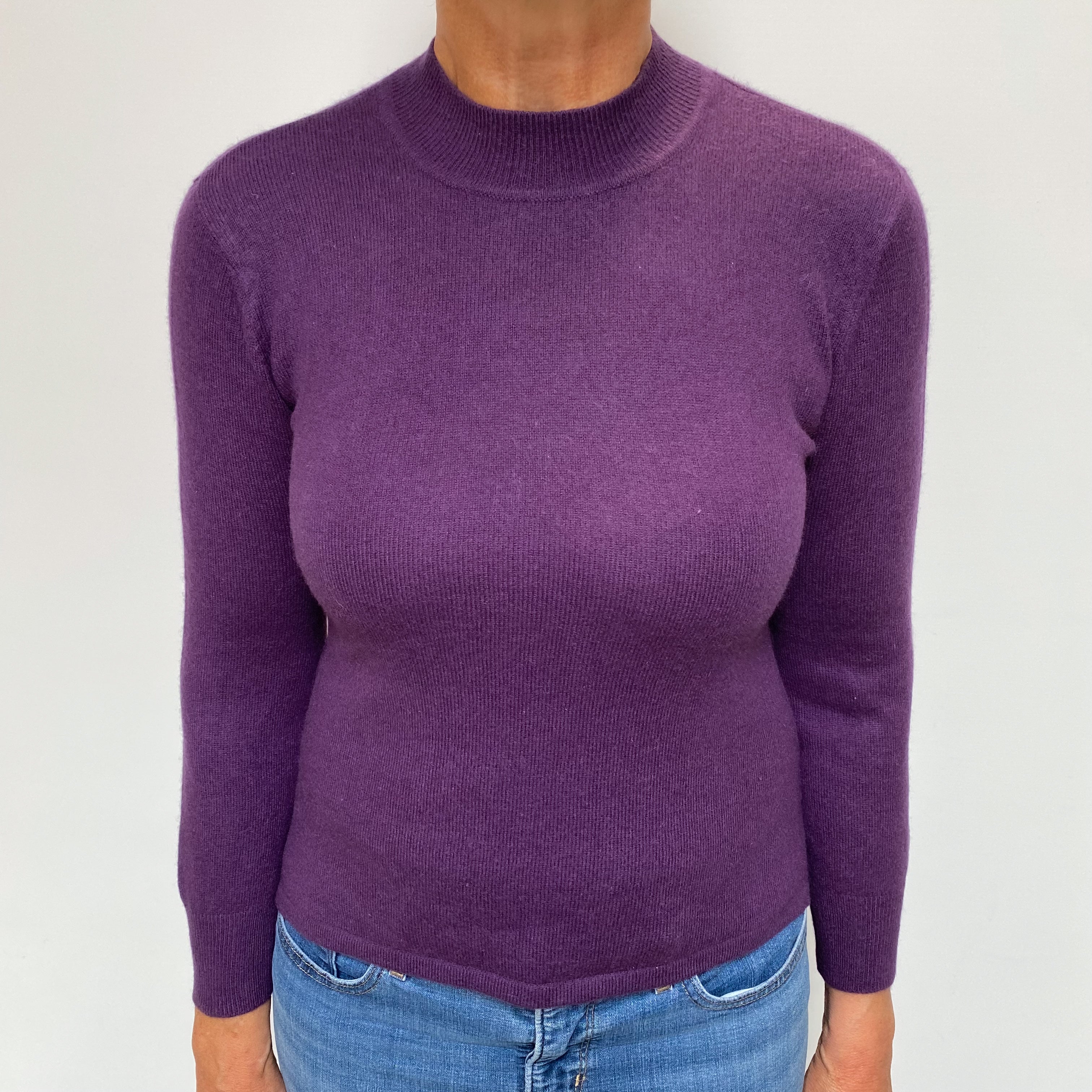 Iris Purple Cashmere Turtle Neck Jumper Medium