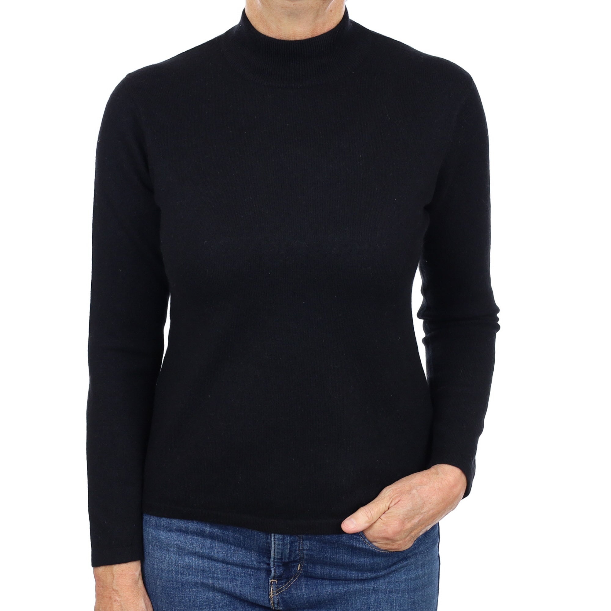 Black Cashmere Turtle Neck Jumper Medium